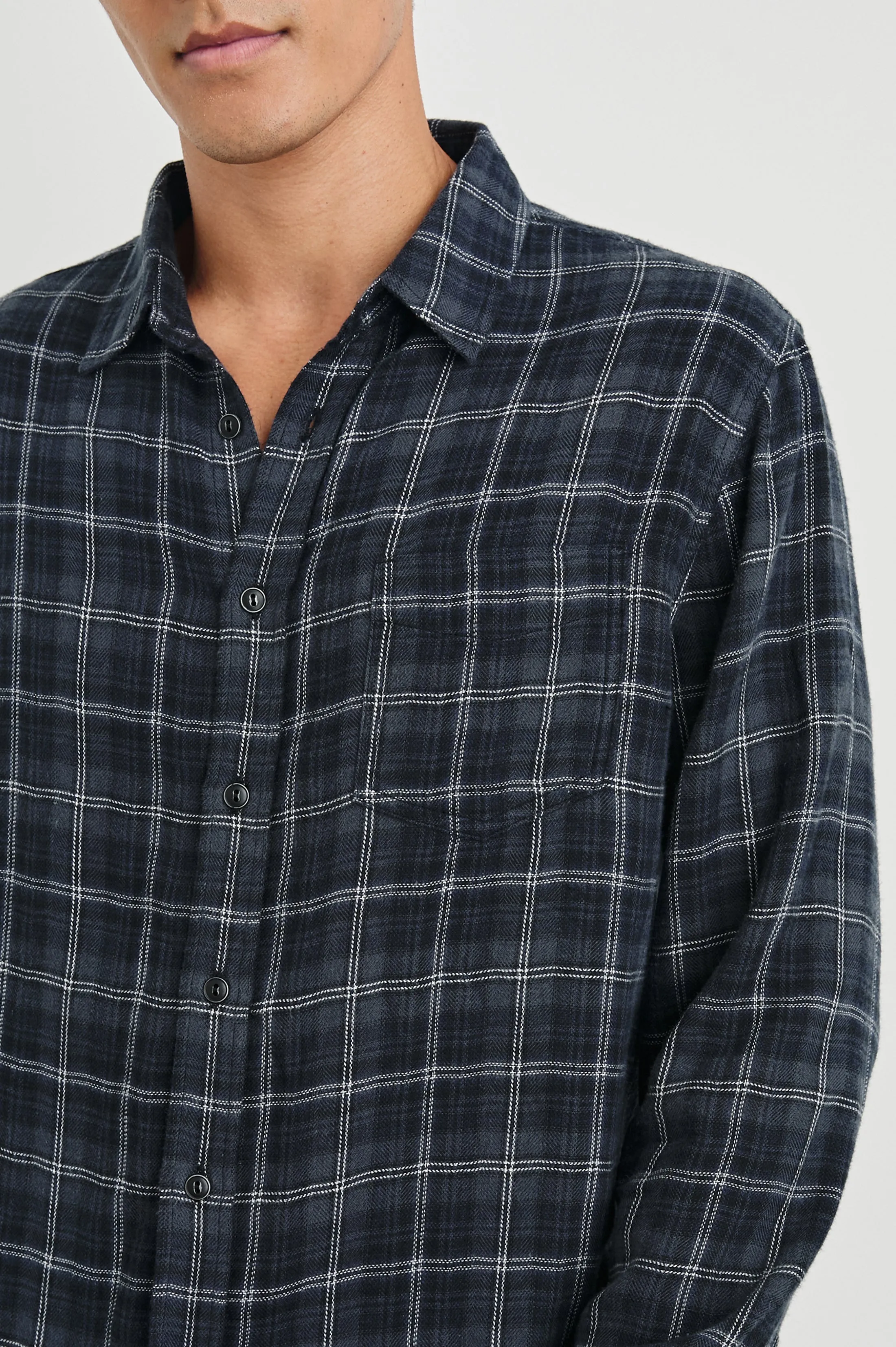 LENNOX SHIRT - BLACK BLUE SMOKE CINDER sold by Rails product image thumbnail 2