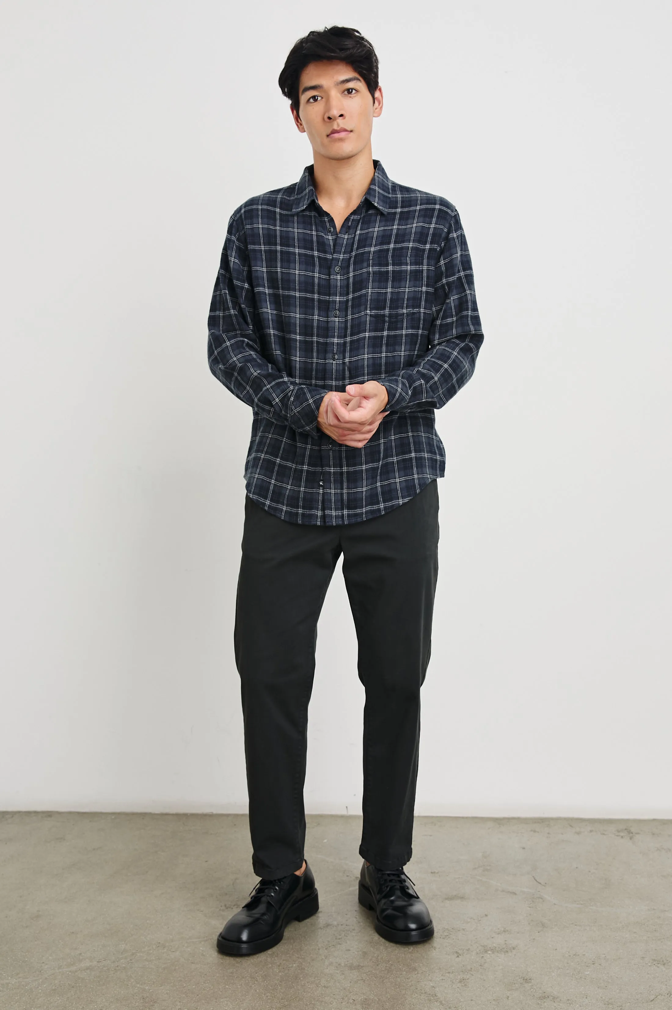 LENNOX SHIRT - BLACK BLUE SMOKE CINDER sold by Rails product image thumbnail 3