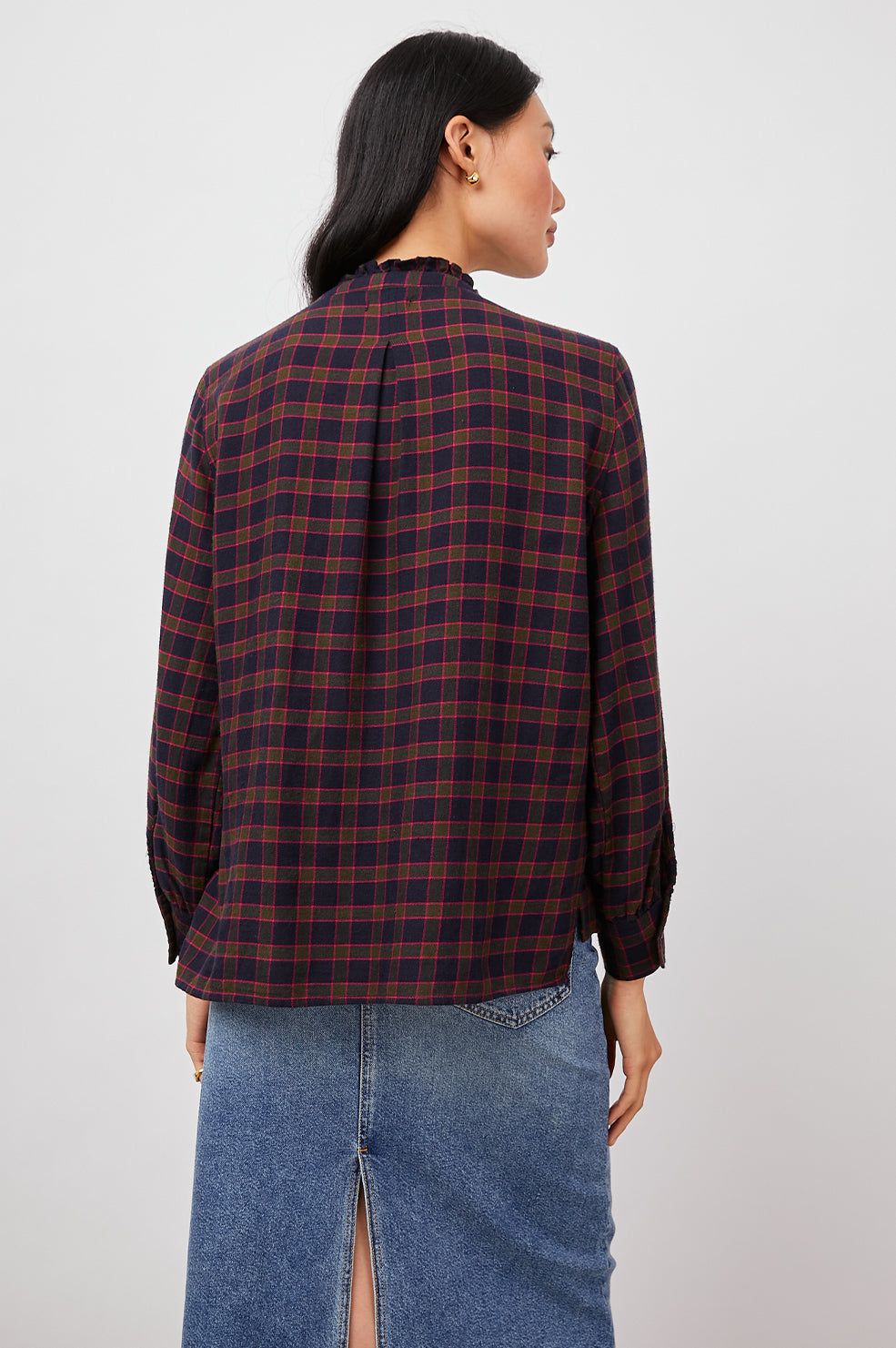 ANDIE TOP - NAVY OLIVE FUSCHIA sold by Rails product image thumbnail 5