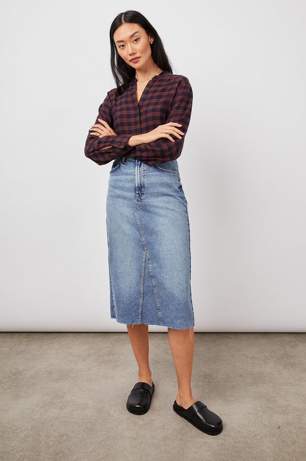 ANDIE TOP - NAVY OLIVE FUSCHIA sold by Rails product image thumbnail 3