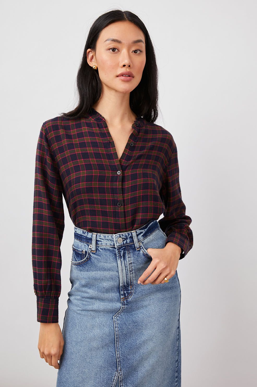 ANDIE TOP - NAVY OLIVE FUSCHIA sold by Rails