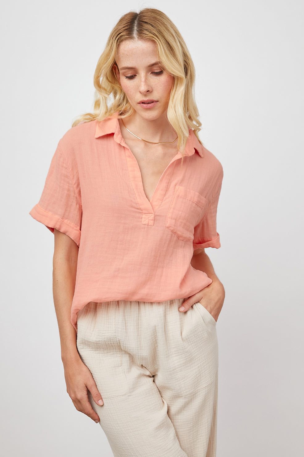 SAVANNAH SHIRT - FLAMINGO sold by Rails