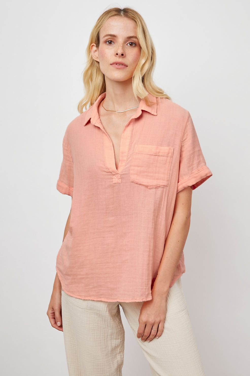 SAVANNAH SHIRT - FLAMINGO sold by Rails product image thumbnail 3