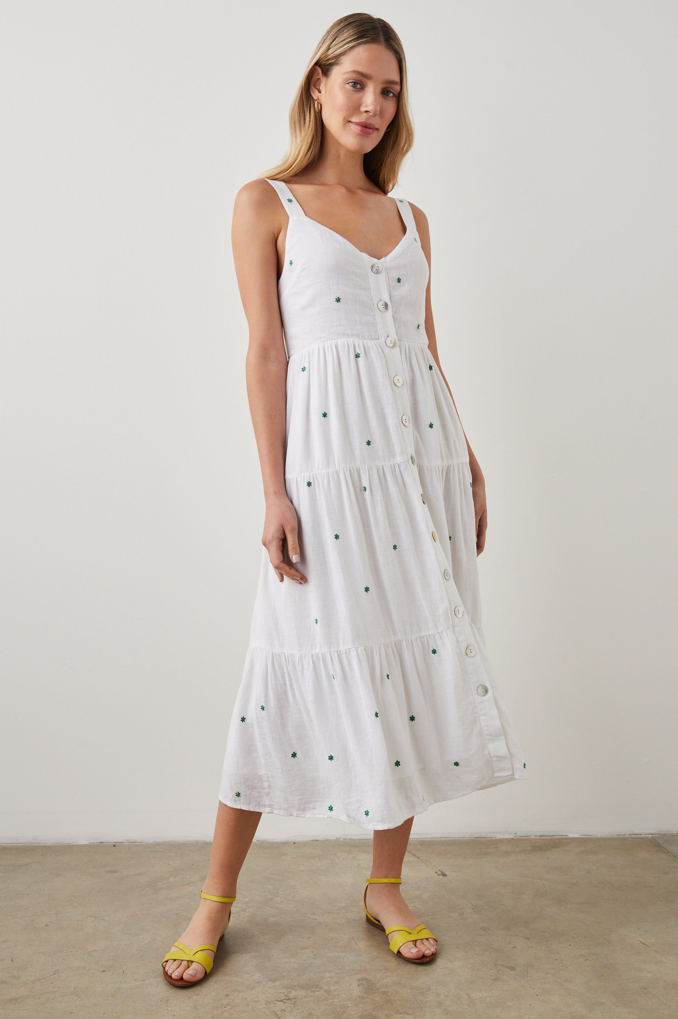 VIOLET DRESS - GREEN DAISY EMBROIDERY sold by Rails product image thumbnail 3