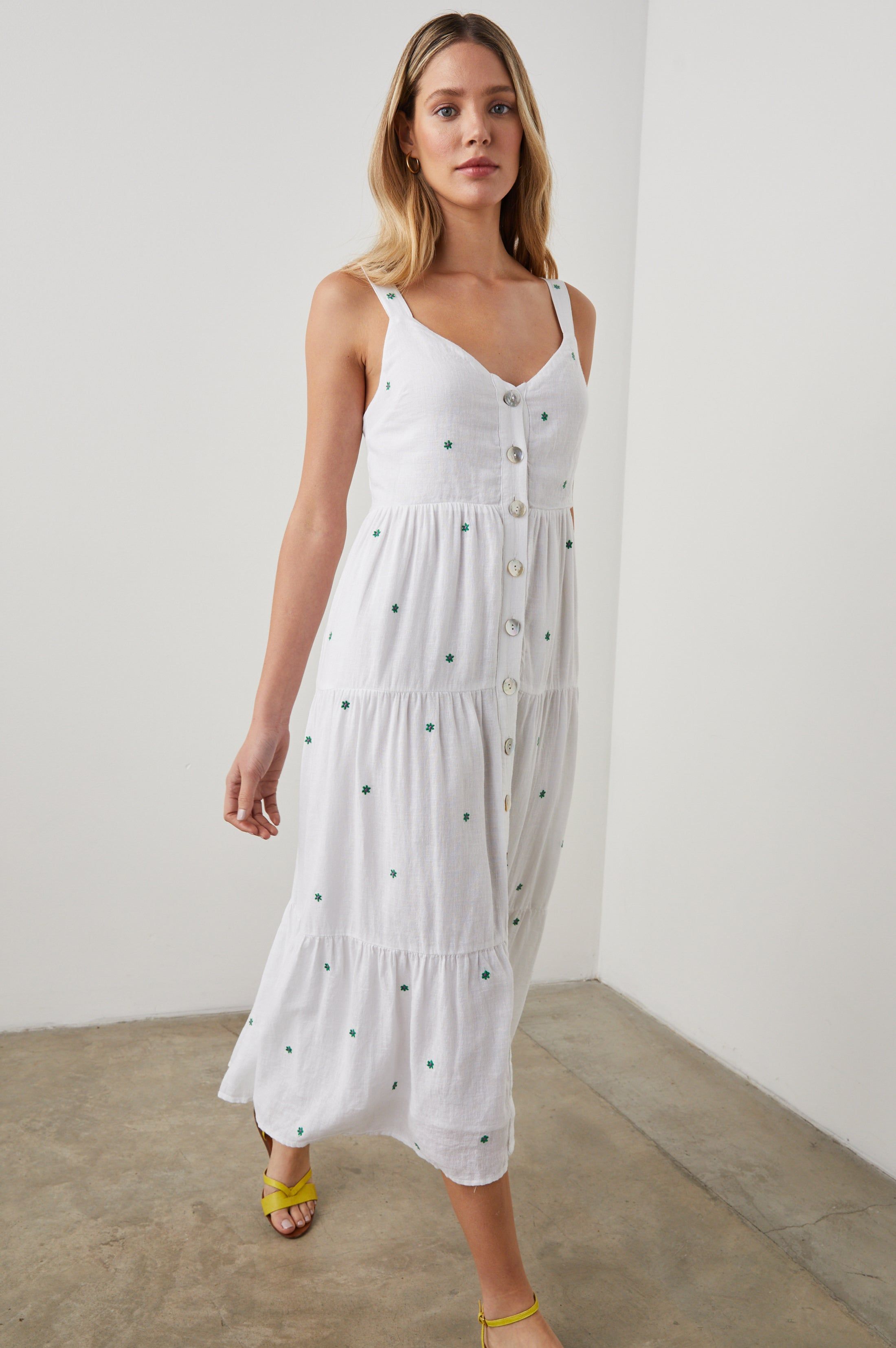 VIOLET DRESS - GREEN DAISY EMBROIDERY sold by Rails product image thumbnail 4