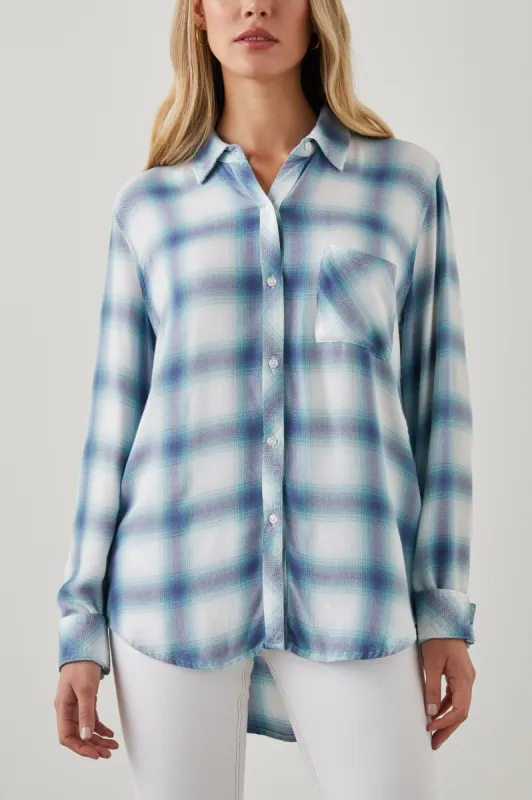 HUNTER SHIRT - WHITE INDIGO MIST sold by Rails