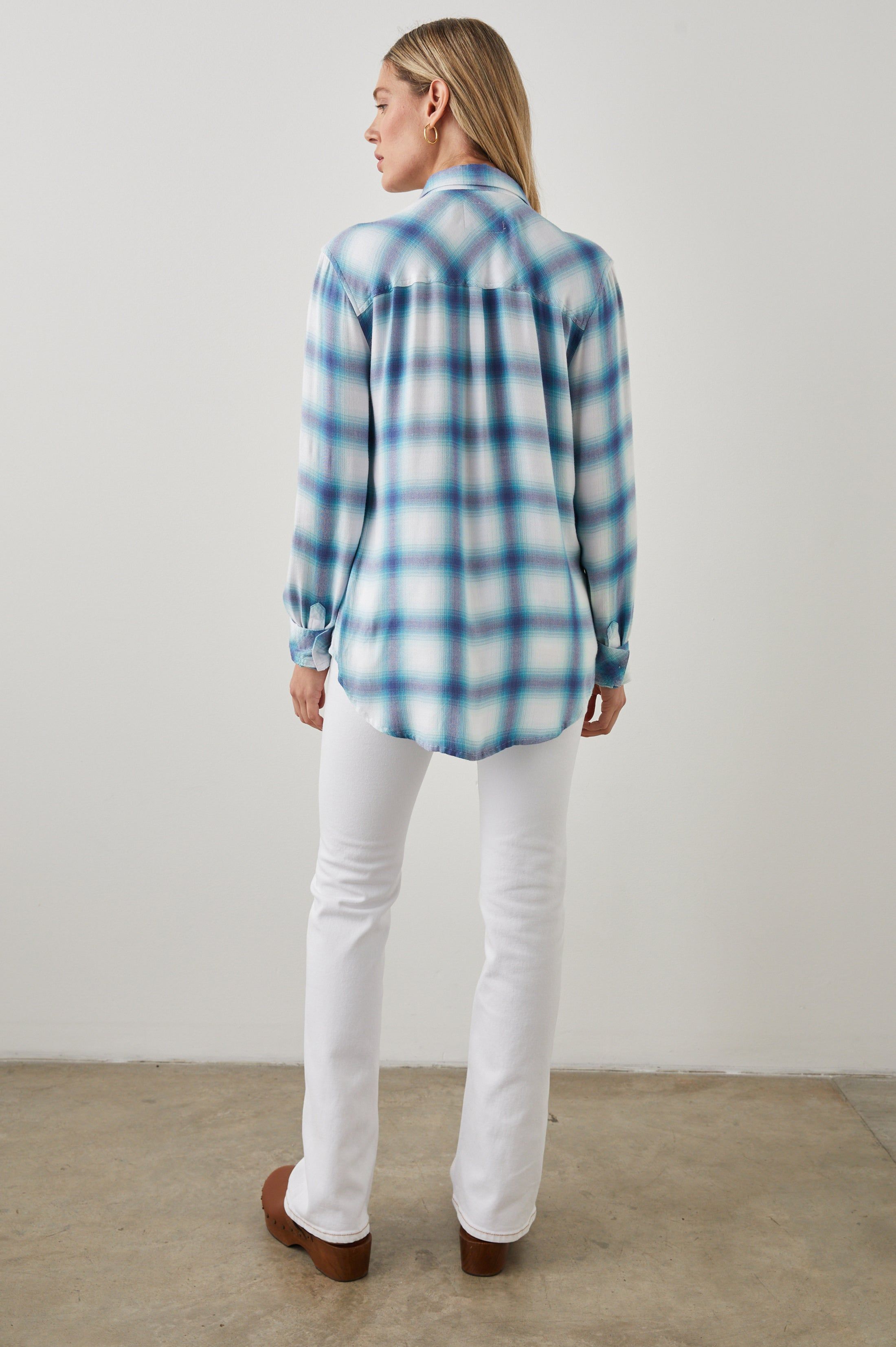 HUNTER SHIRT - WHITE INDIGO MIST sold by Rails product image thumbnail 4