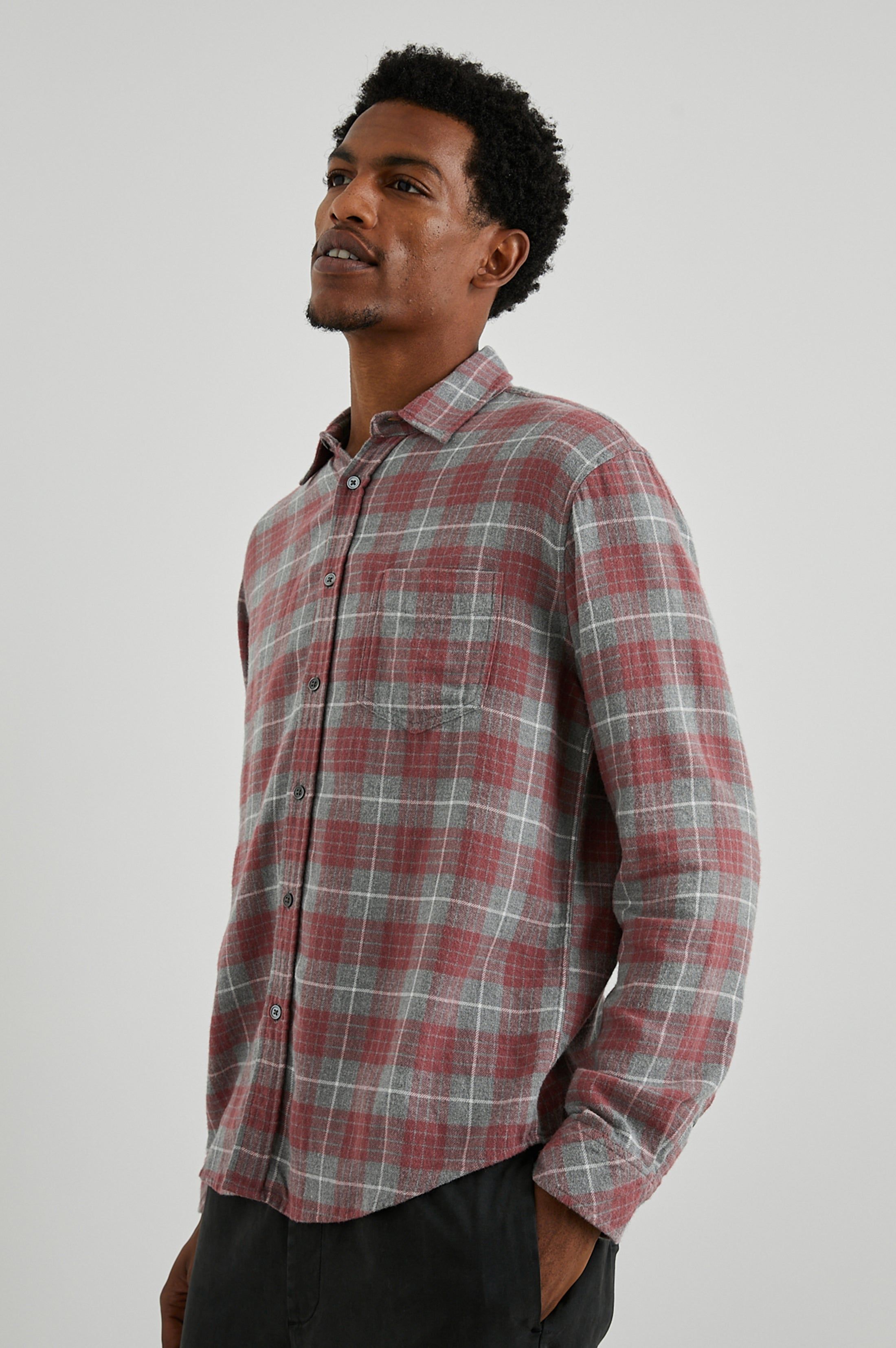 LENNOX SHIRT - BARN STEEL DOVE sold by Rails product image thumbnail 4