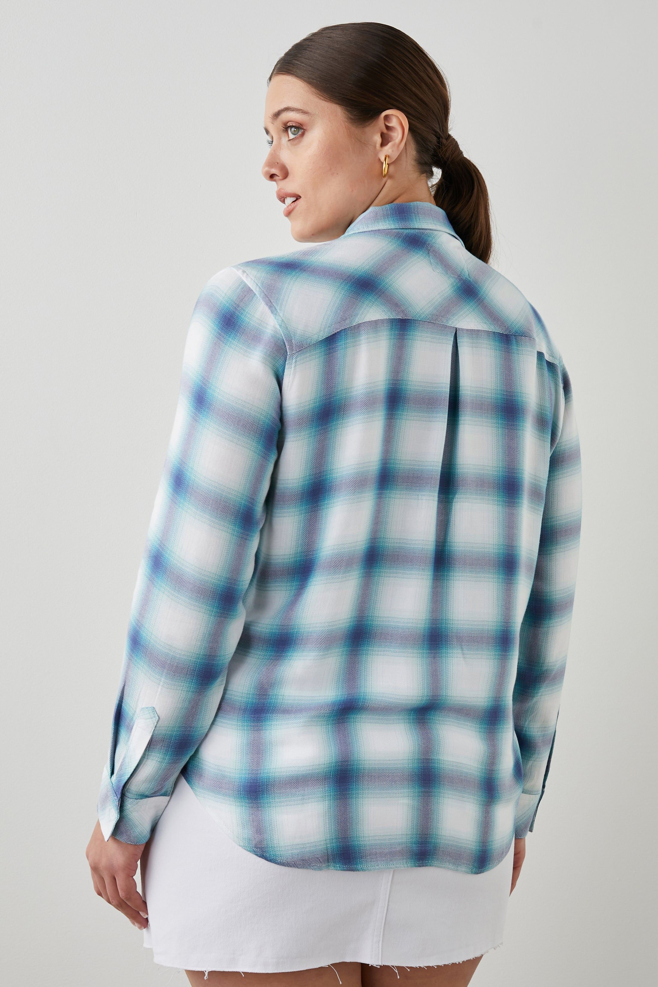 HUNTER SHIRT - WHITE INDIGO MIST sold by Rails product image thumbnail 7