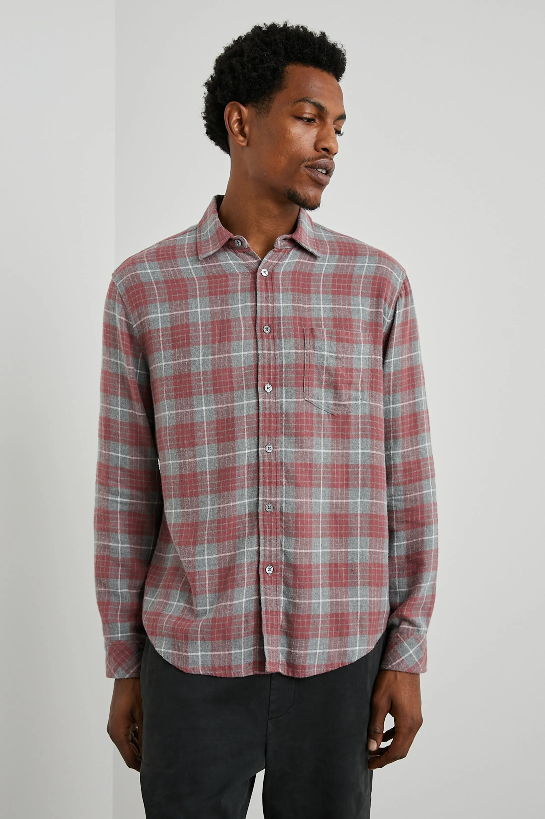 LENNOX SHIRT - BARN STEEL DOVE sold by Rails