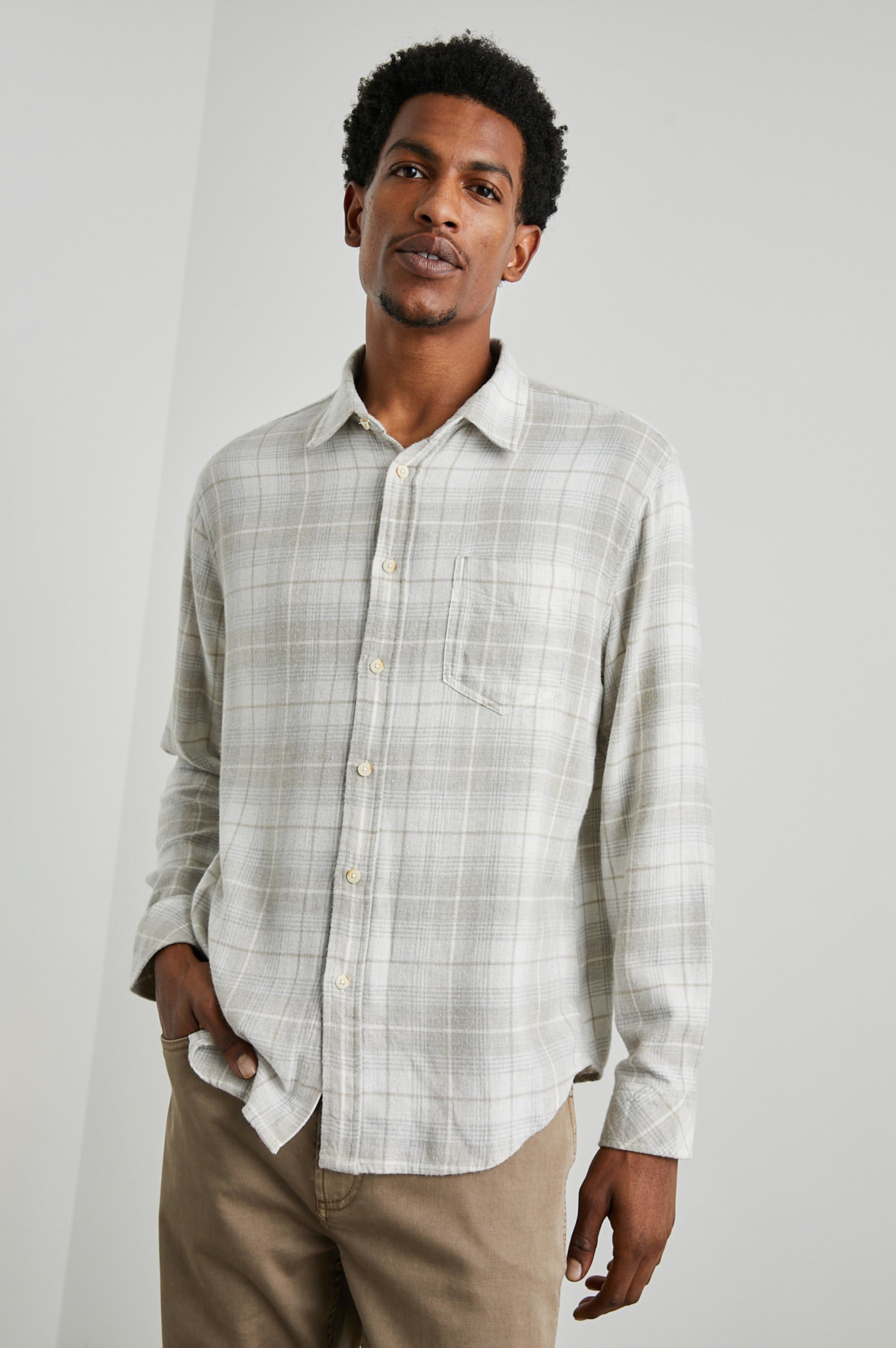 LENNOX SHIRT - WHEAT DOVE MELANGE sold by Rails