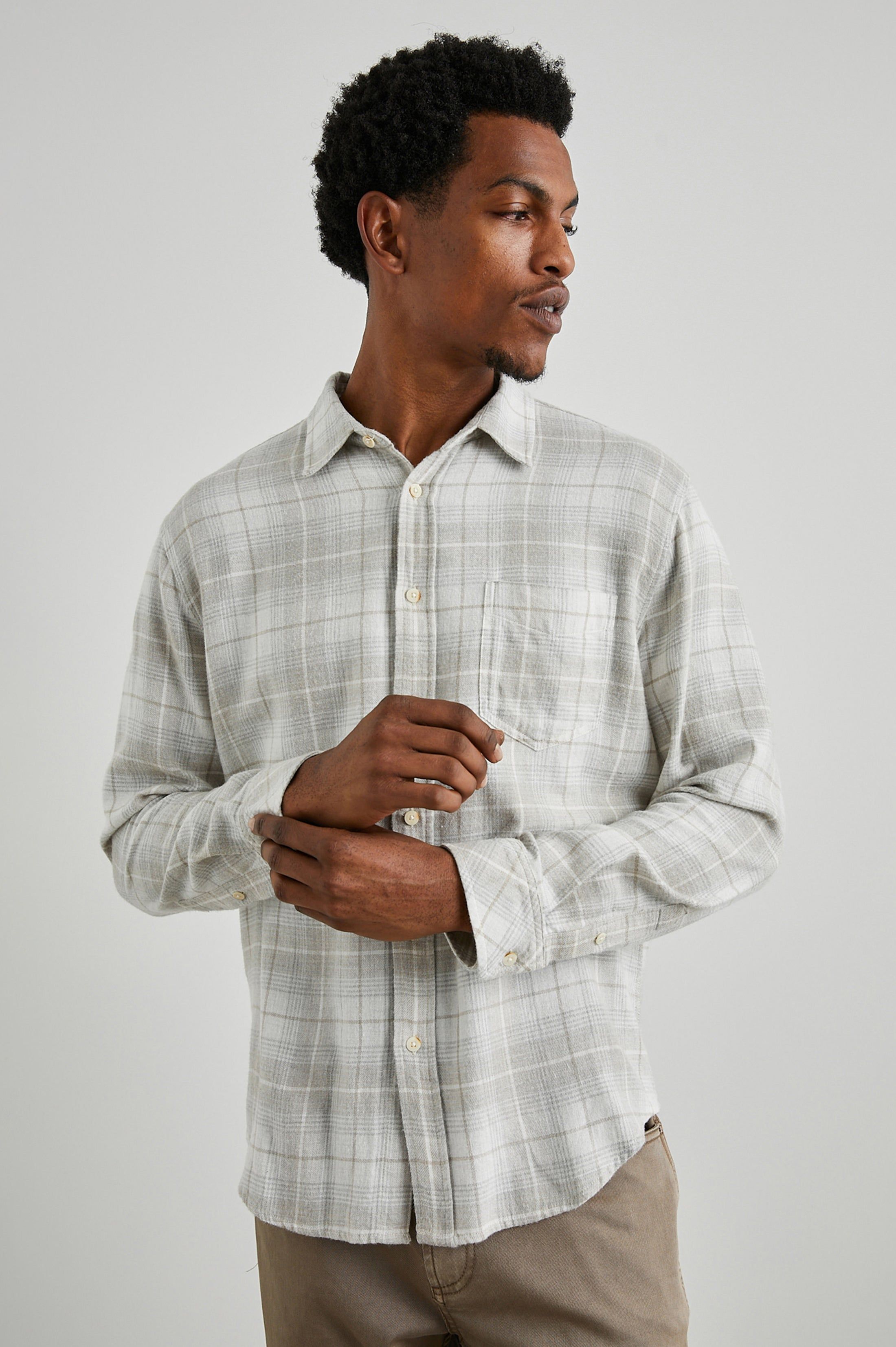 LENNOX SHIRT - WHEAT DOVE MELANGE sold by Rails product image thumbnail 4