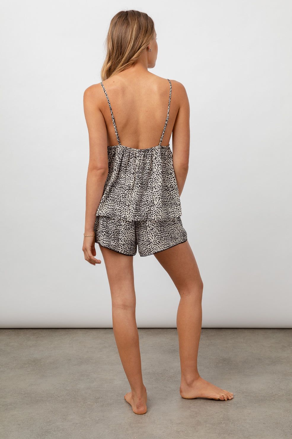 CHARLOTTE PAJAMA SET - IVORY BLACK LYNX sold by Rails product image thumbnail 5