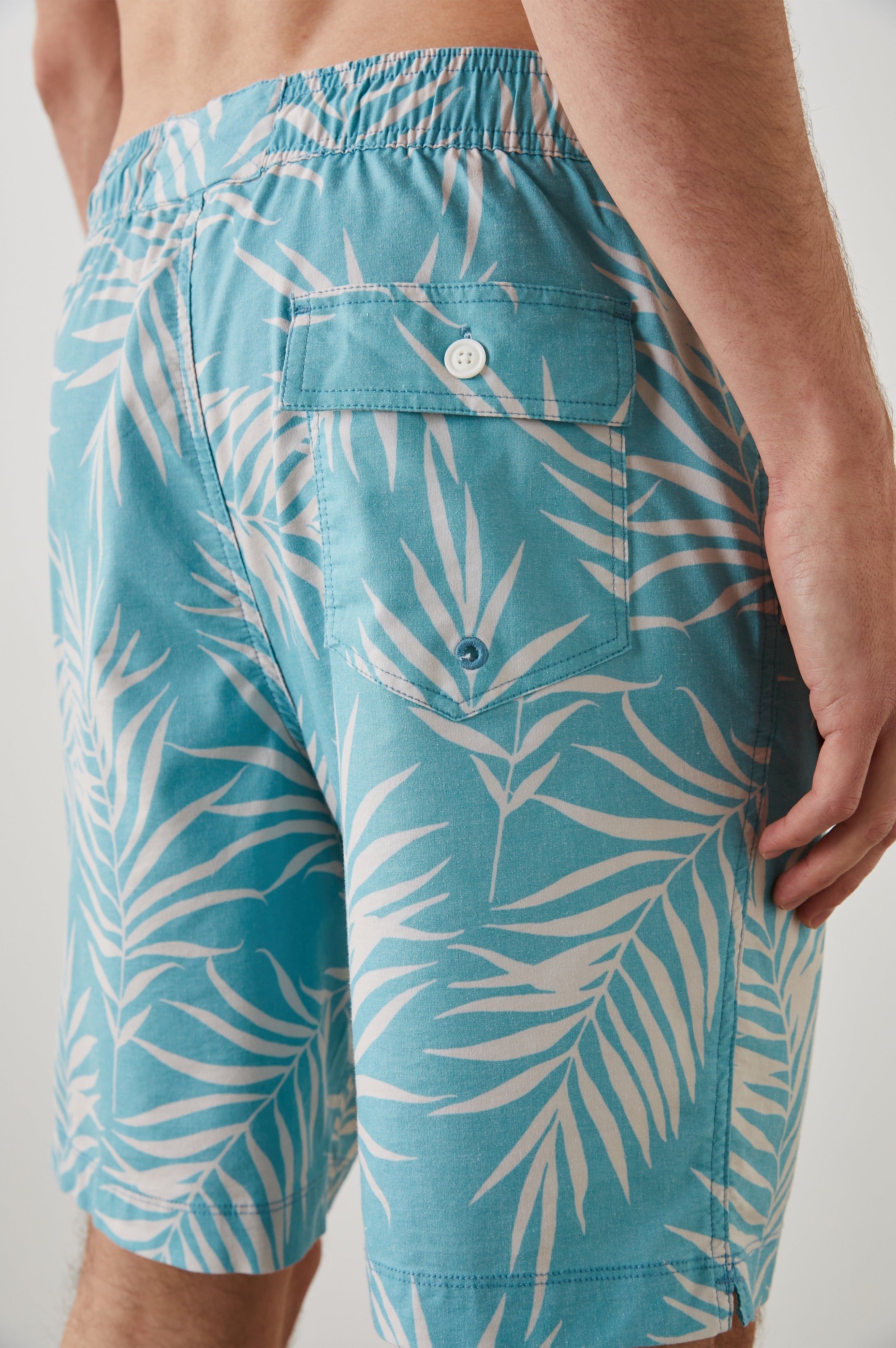 KIAN SWIM SHORT - PALM SHADOW AQUA sold by Rails product image thumbnail 4