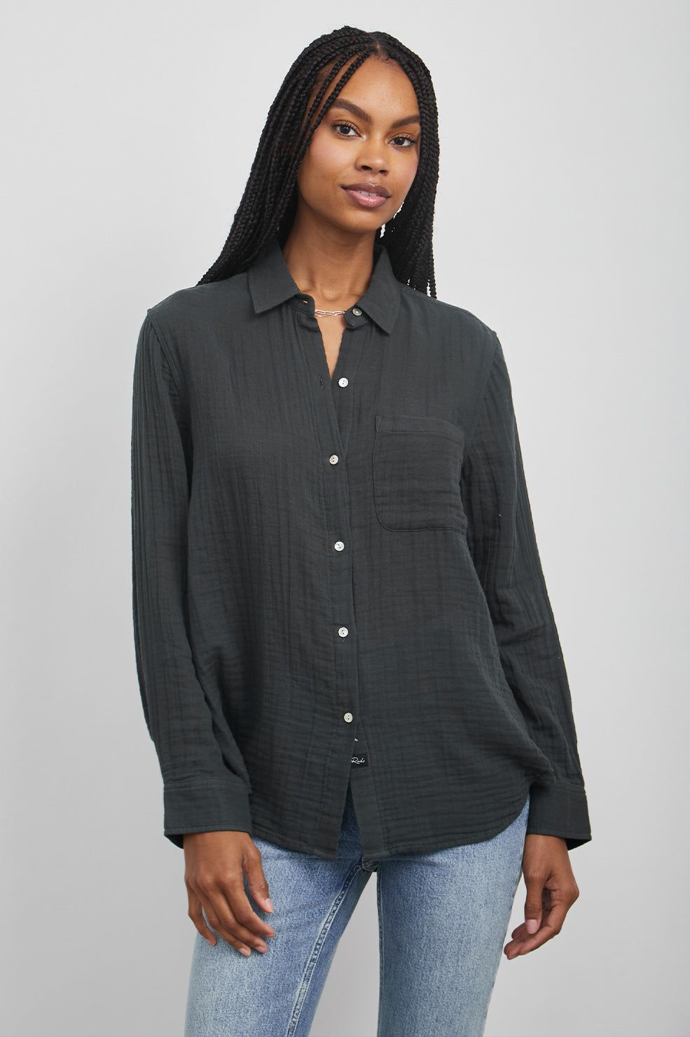 ELLIS SHIRT - WASHED BLACK sold by Rails