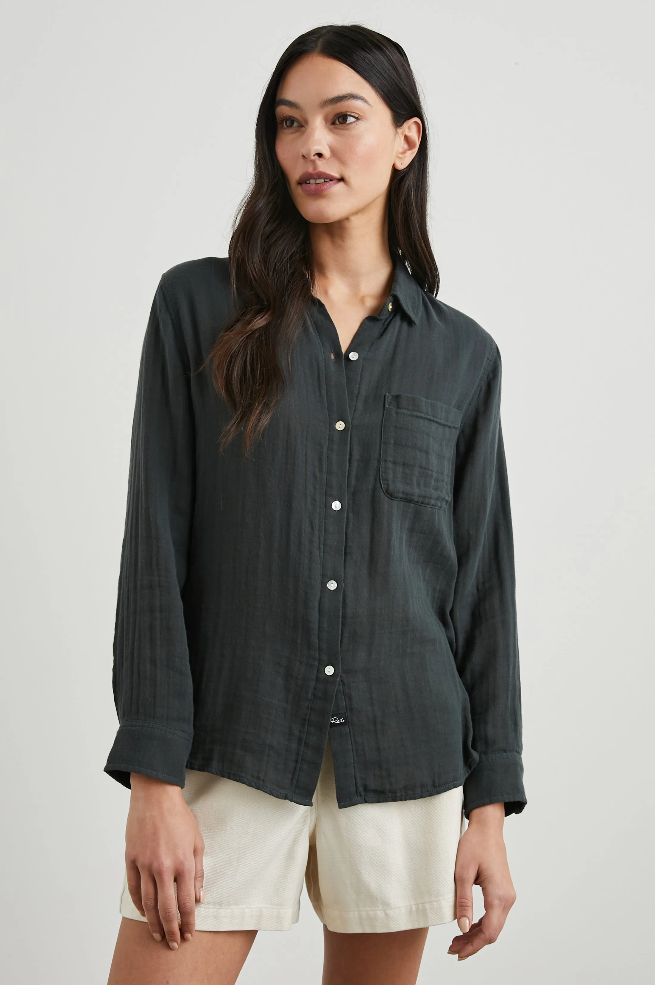 ELLIS SHIRT - WASHED BLACK sold by Rails