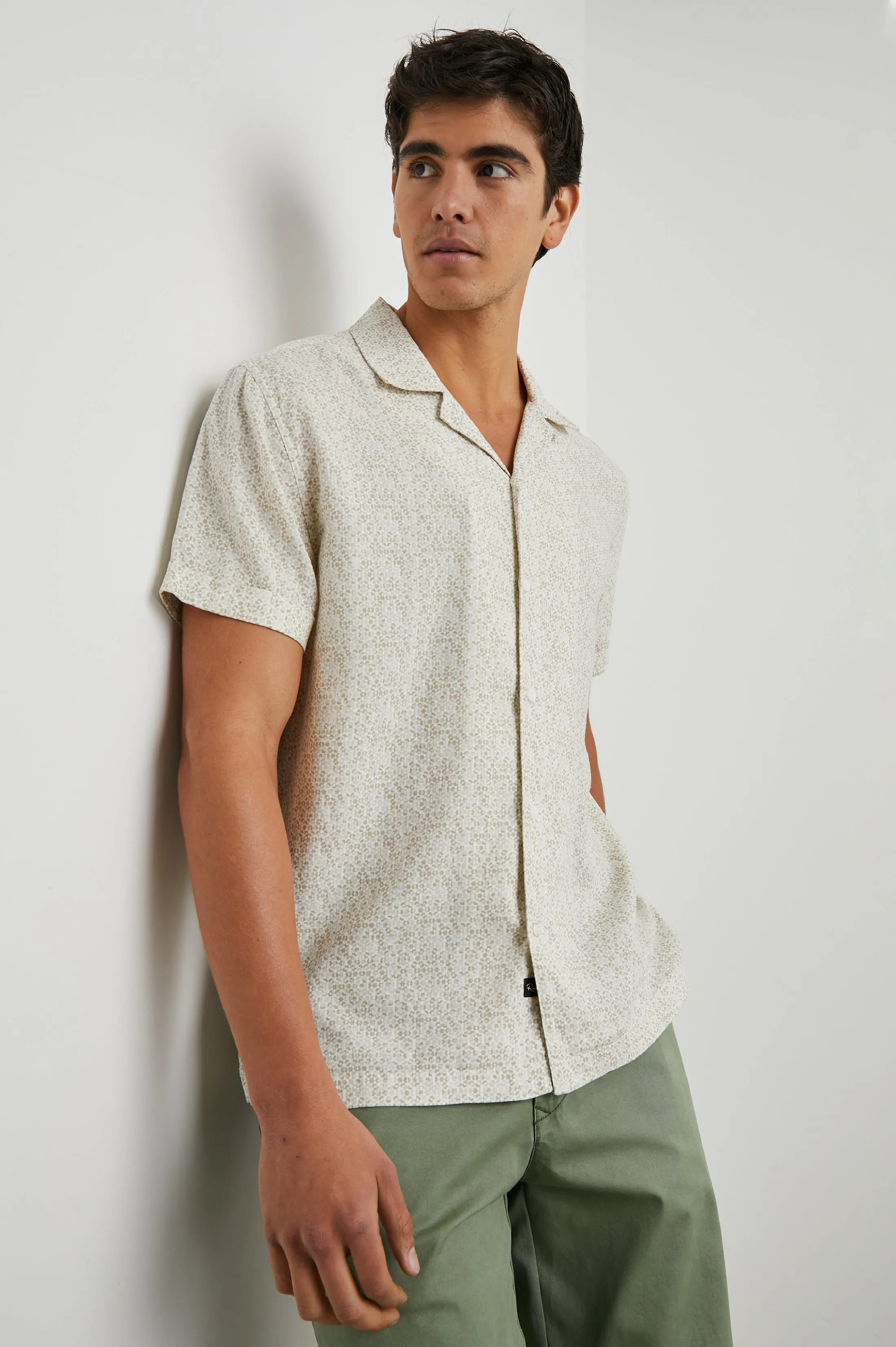 AMALFI SHIRT - PAINTED TILE KHAKI sold by Rails