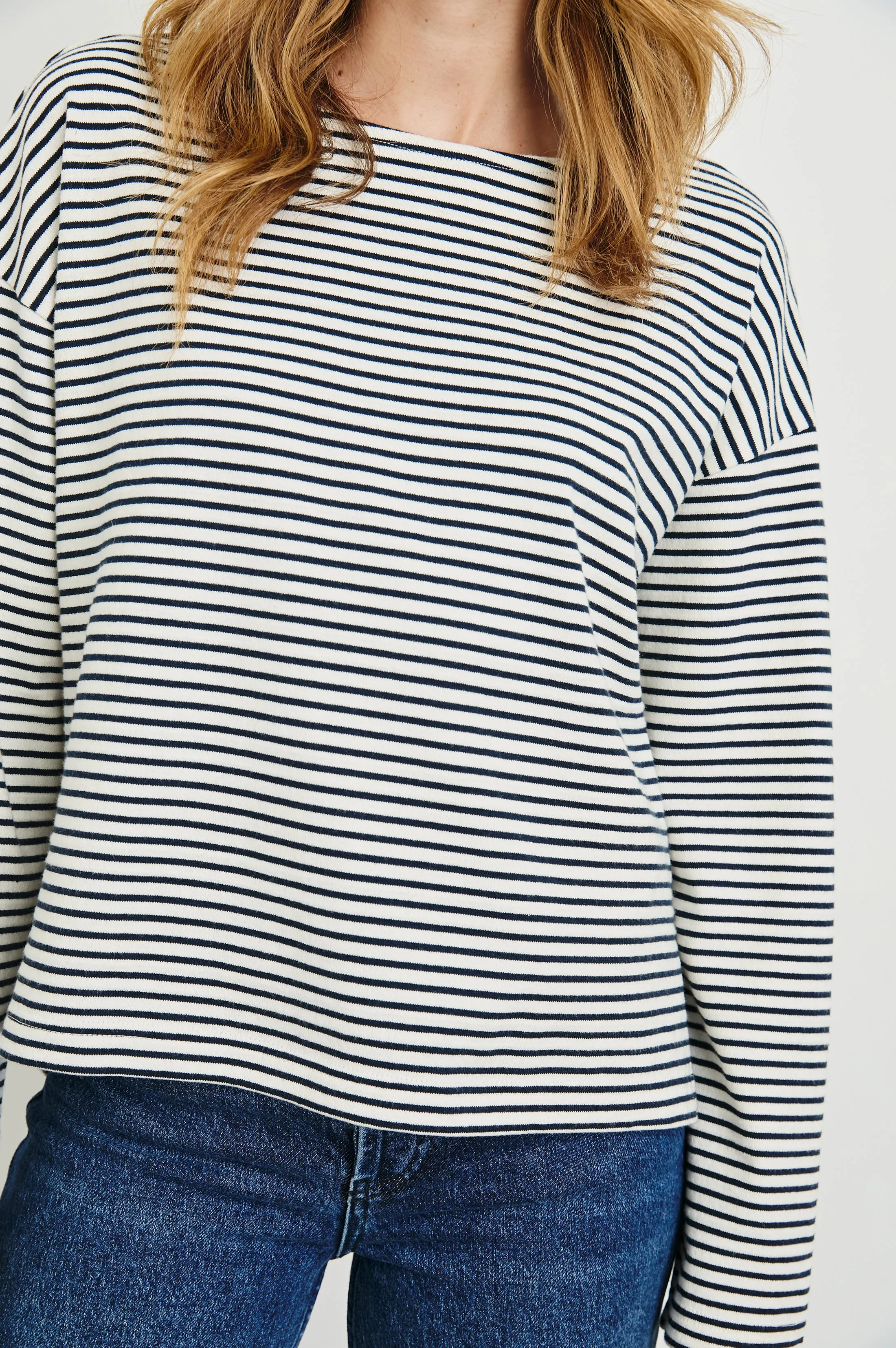 MACY TOP - IVORY NAVY MICRO STRIPE sold by Rails product image thumbnail 5