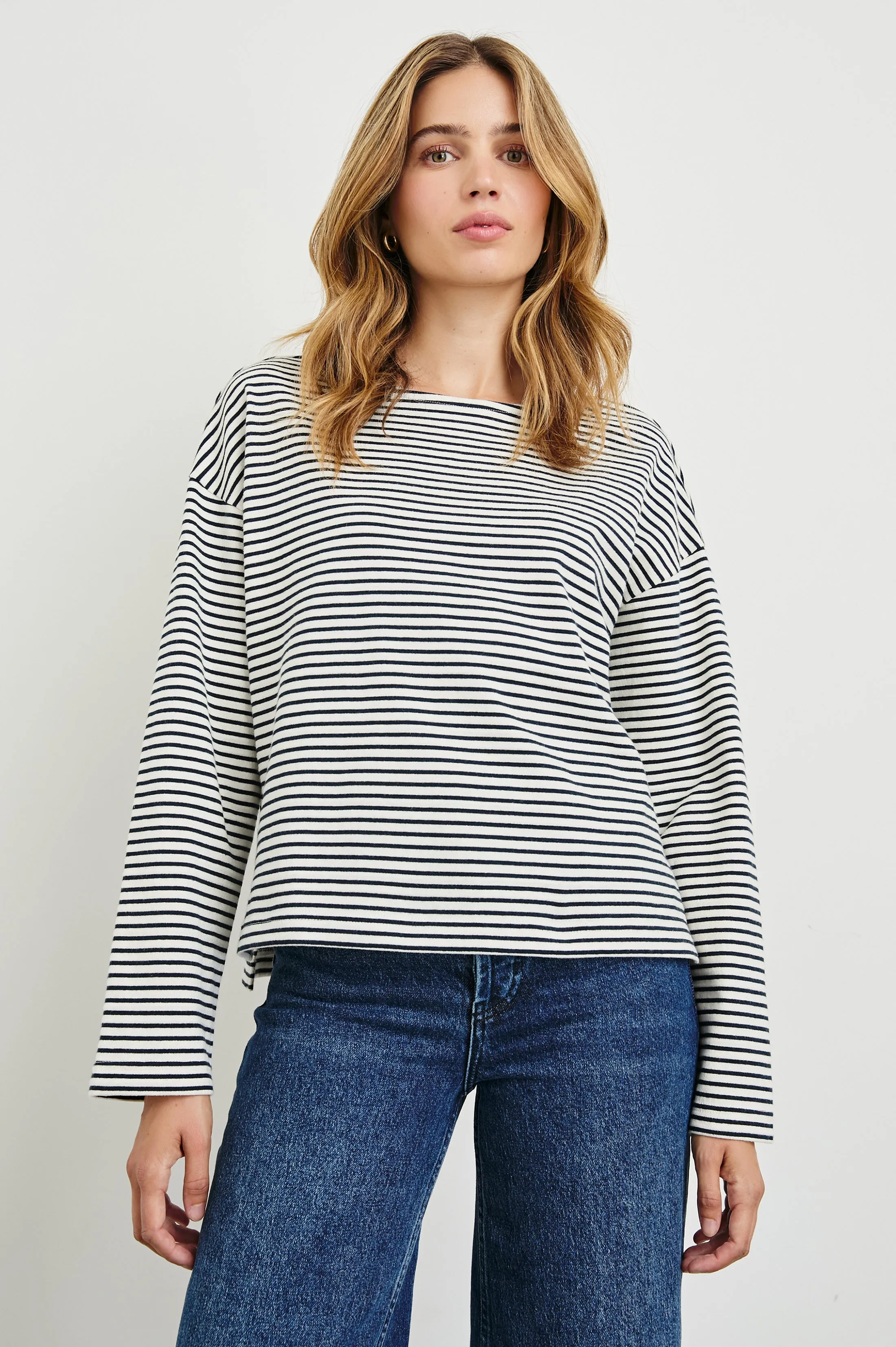 MACY TOP - IVORY NAVY MICRO STRIPE sold by Rails product image thumbnail 4