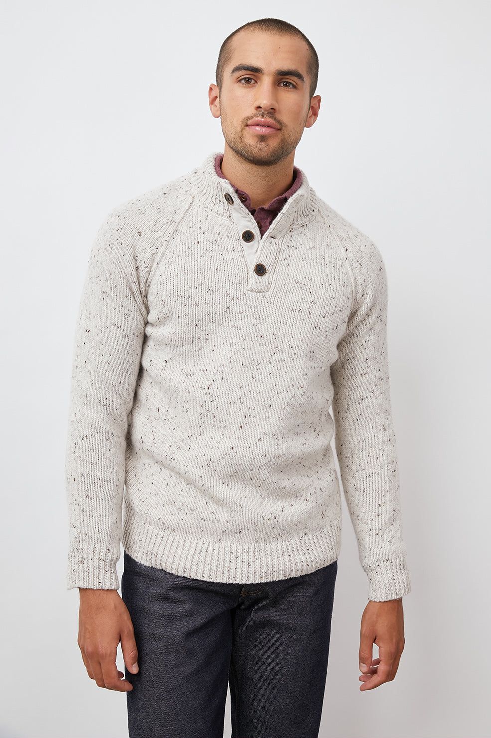 HARDING SWEATER - NATURAL NEP sold by Rails
