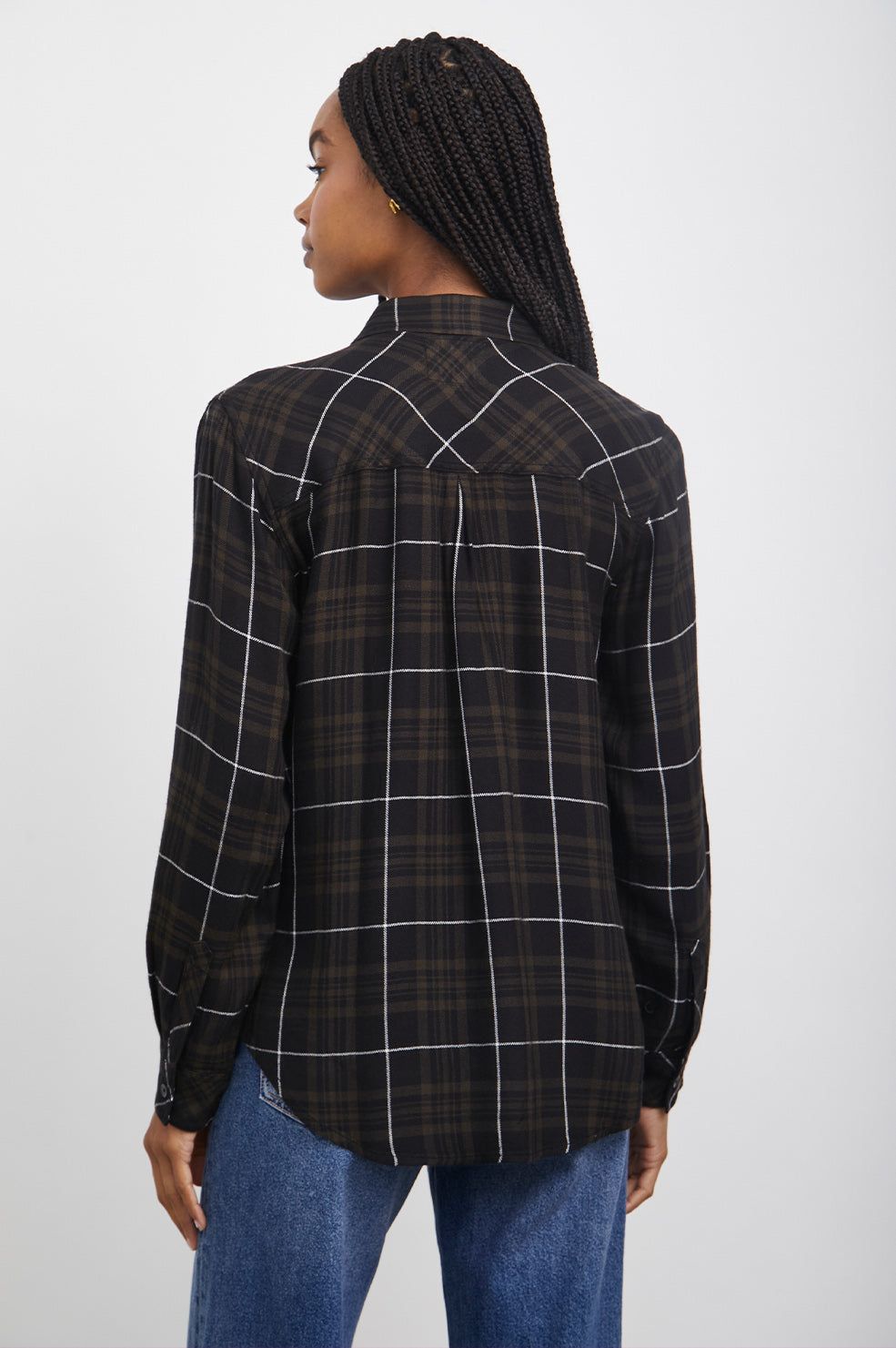 HUNTER SHIRT - OLIVE CARBON WHITE sold by Rails product image thumbnail 4