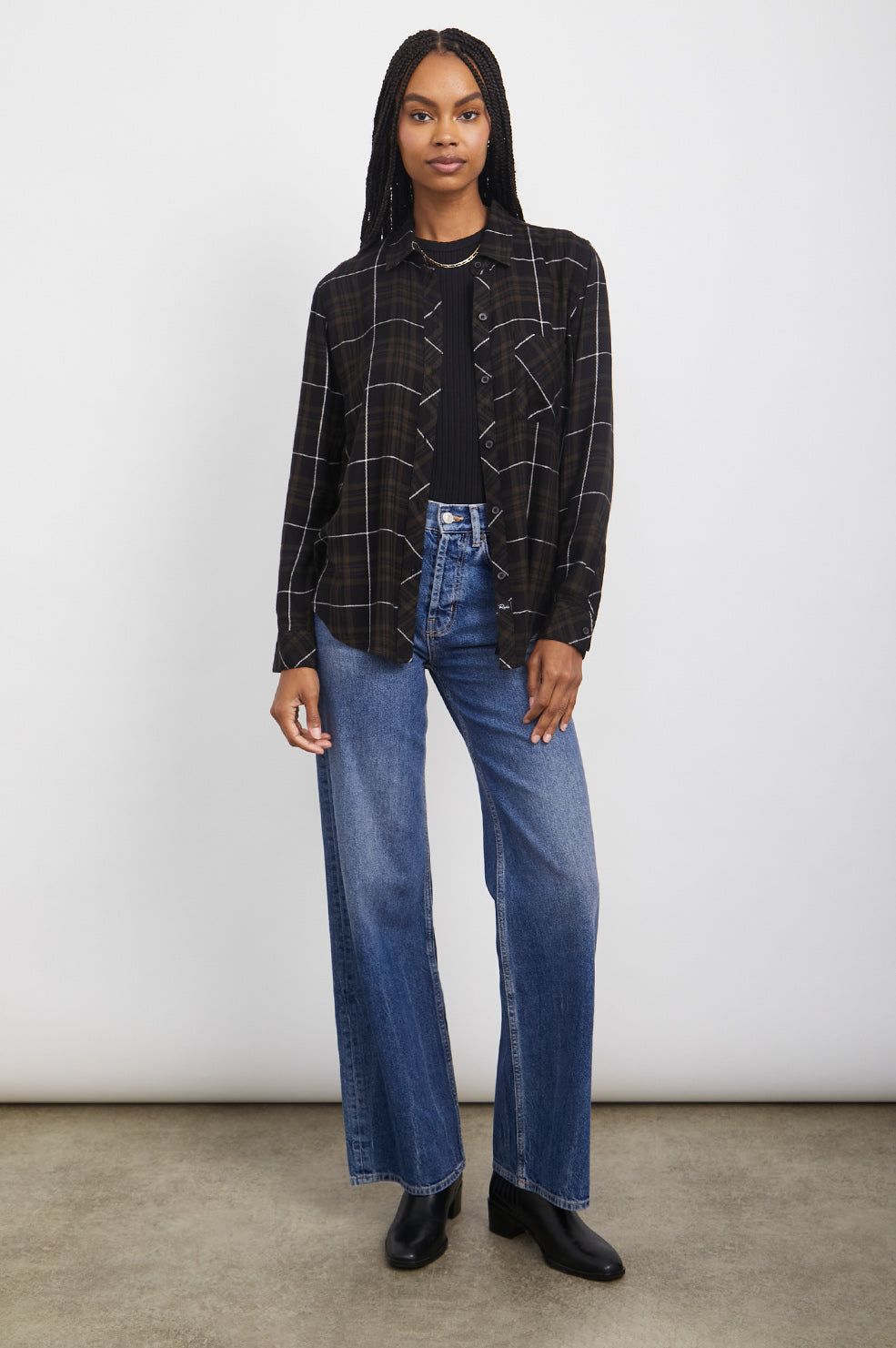 HUNTER SHIRT - OLIVE CARBON WHITE sold by Rails product image thumbnail 3