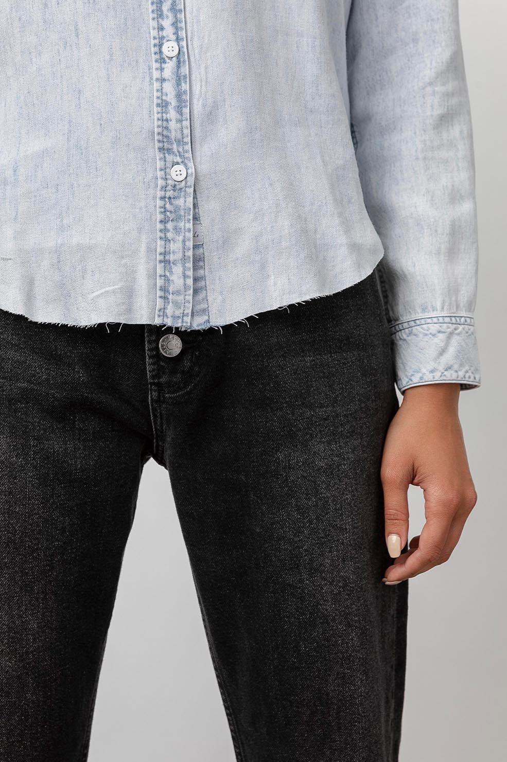 INGRID RAW HEM SHIRT - LIGHT ACID WASH sold by Rails product image thumbnail 3