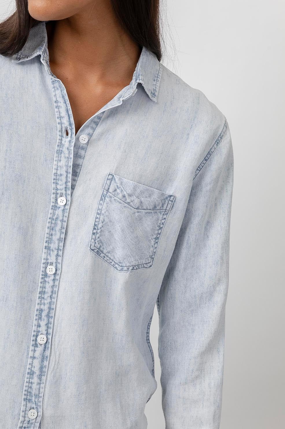 INGRID RAW HEM SHIRT - LIGHT ACID WASH sold by Rails product image thumbnail 2