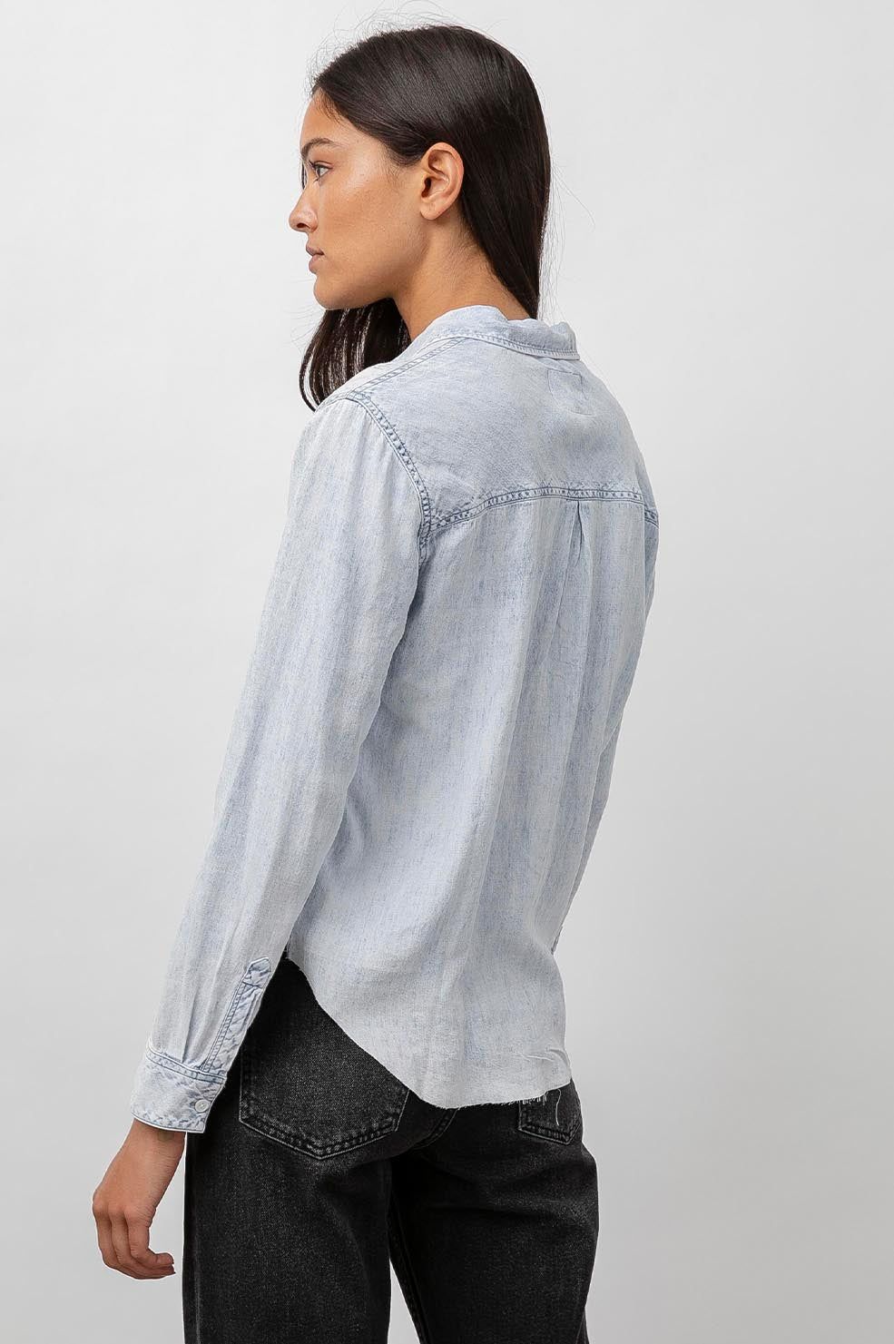 INGRID RAW HEM SHIRT - LIGHT ACID WASH sold by Rails product image thumbnail 5