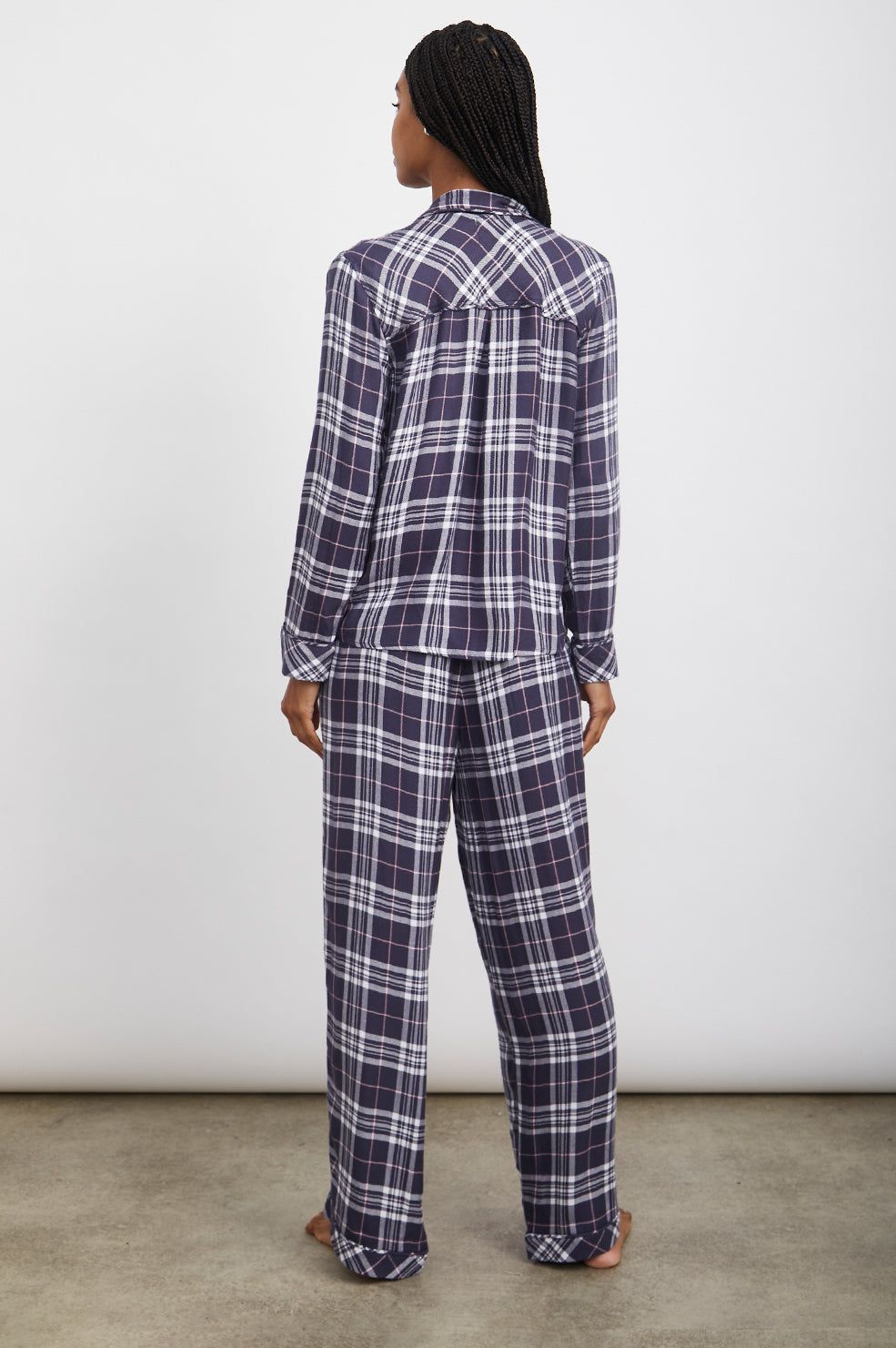 CLARA PAJAMA SET - INDIGO PEONY WHITE sold by Rails product image thumbnail 3