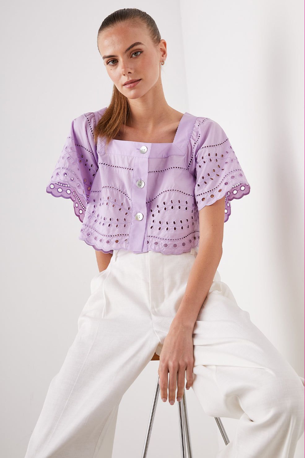 KIT TOP - ORCHID EYELET EMBROIDERY sold by Rails product image thumbnail 6