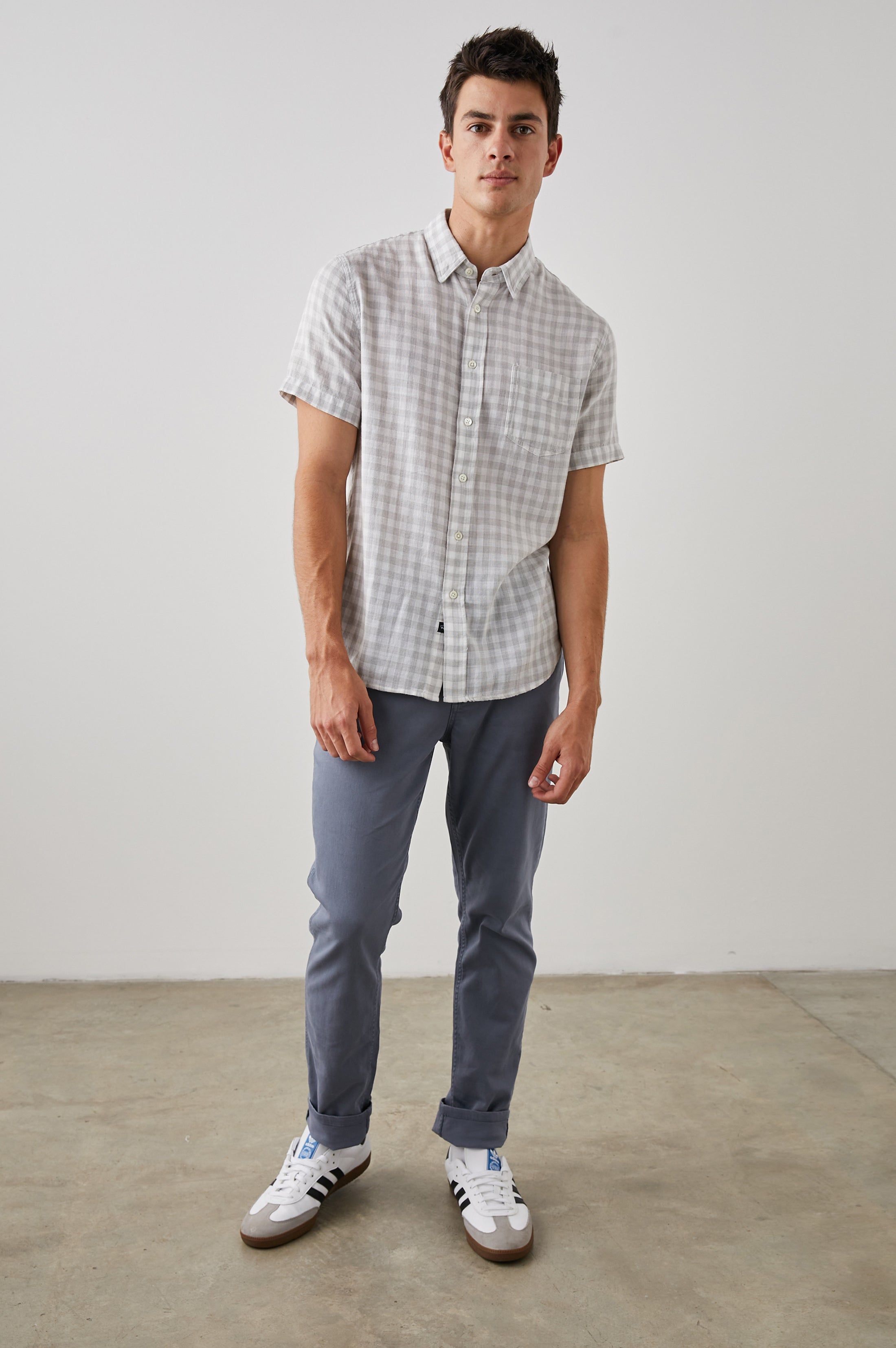 FAIRFAX SHIRT - GREY GINGHAM MELANGE sold by Rails product image thumbnail 3