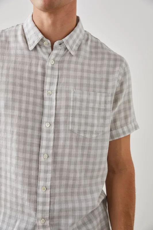 FAIRFAX SHIRT - GREY GINGHAM MELANGE sold by Rails
