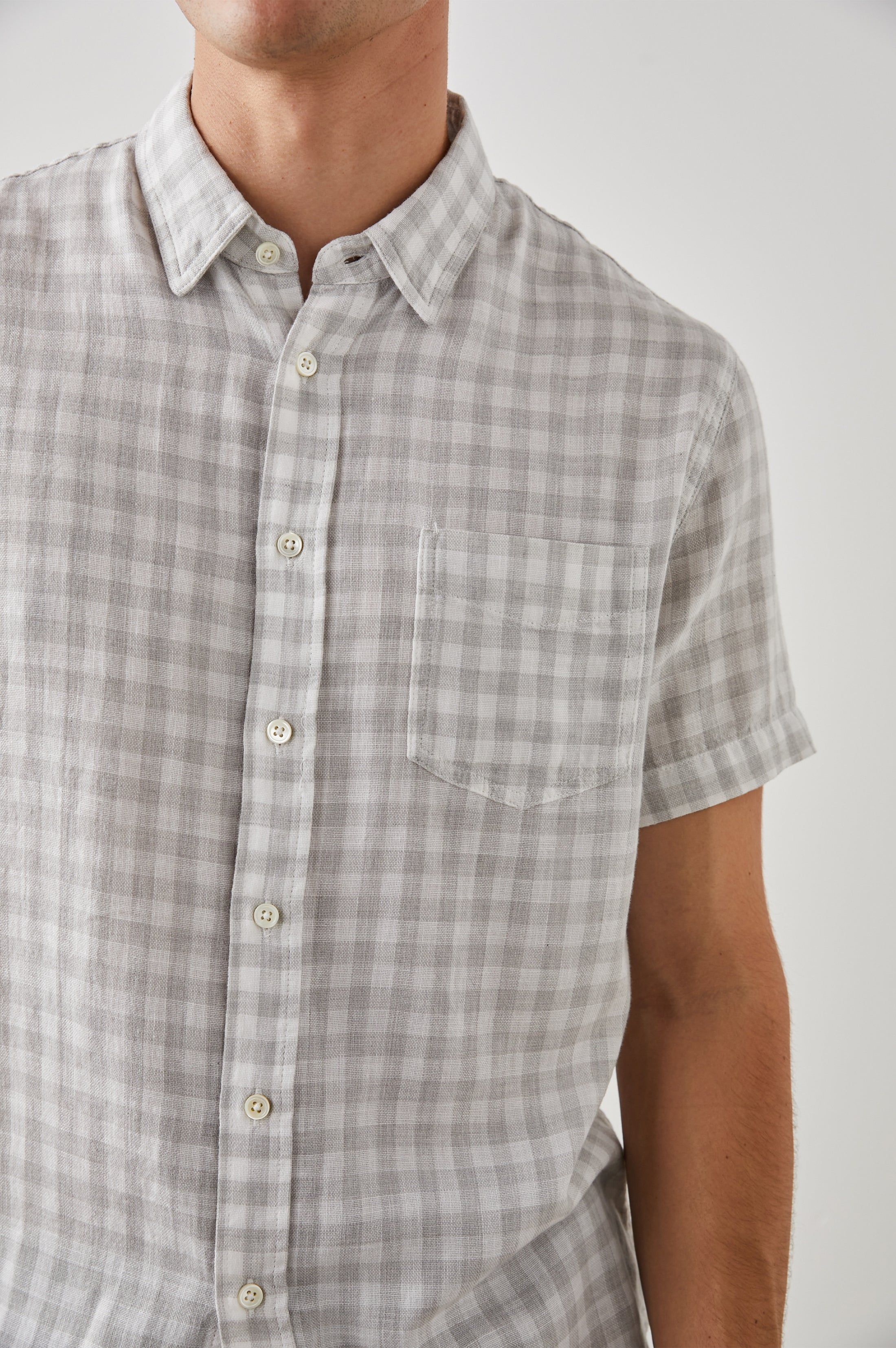 FAIRFAX SHIRT - GREY GINGHAM MELANGE sold by Rails product image thumbnail 2
