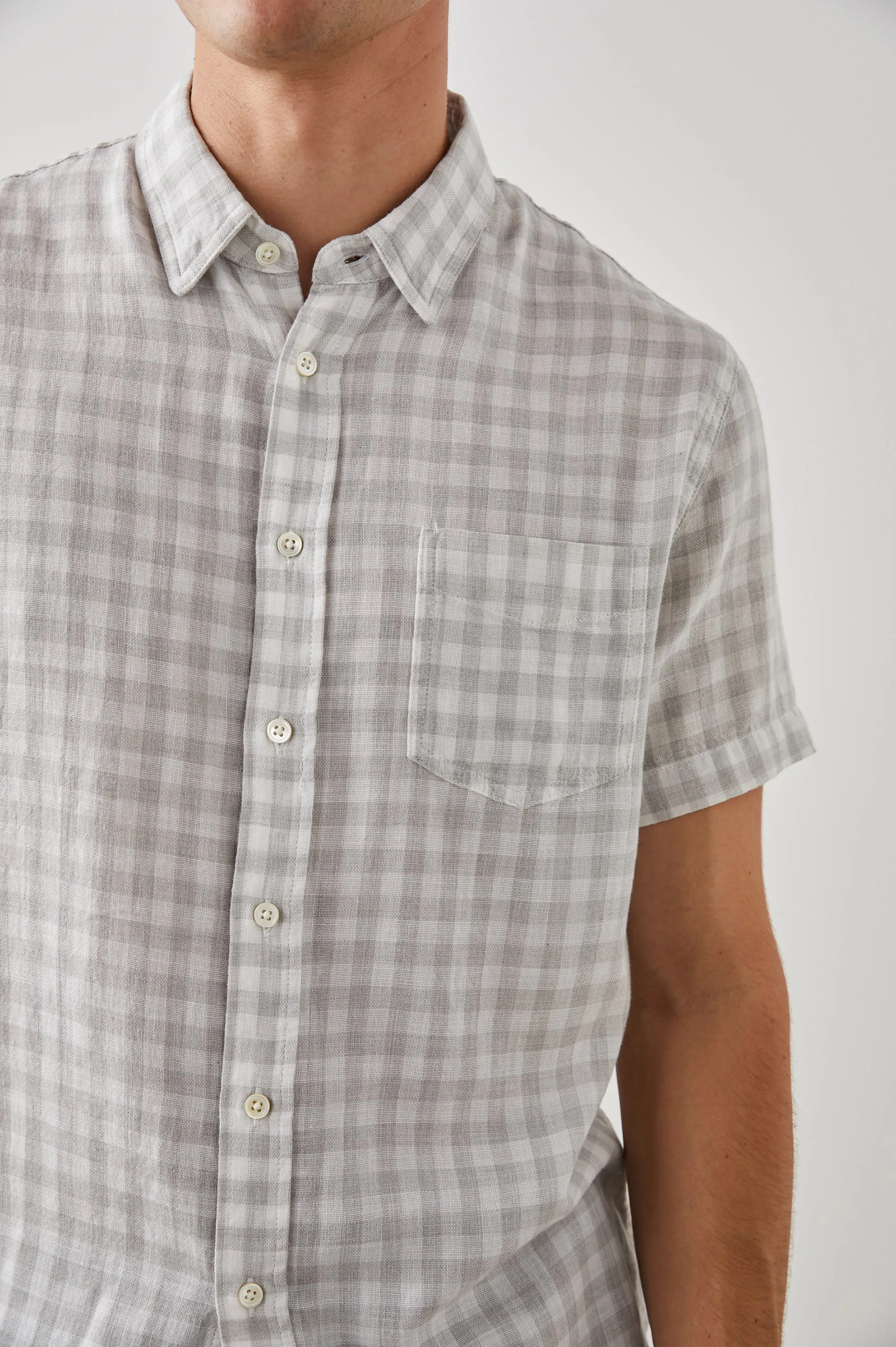 FAIRFAX SHIRT - GREY GINGHAM MELANGE sold by Rails