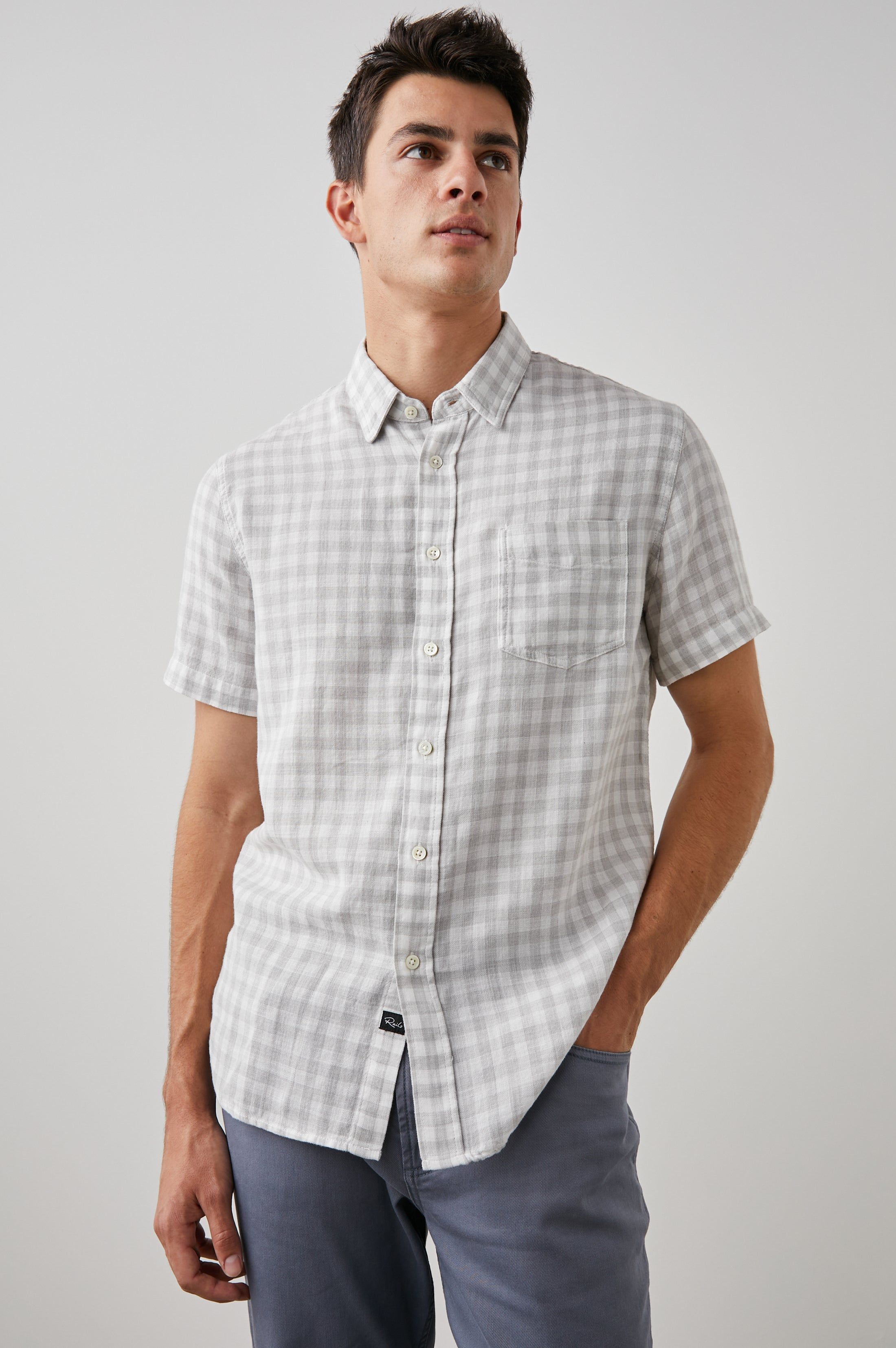 FAIRFAX SHIRT - GREY GINGHAM MELANGE sold by Rails product image thumbnail 4