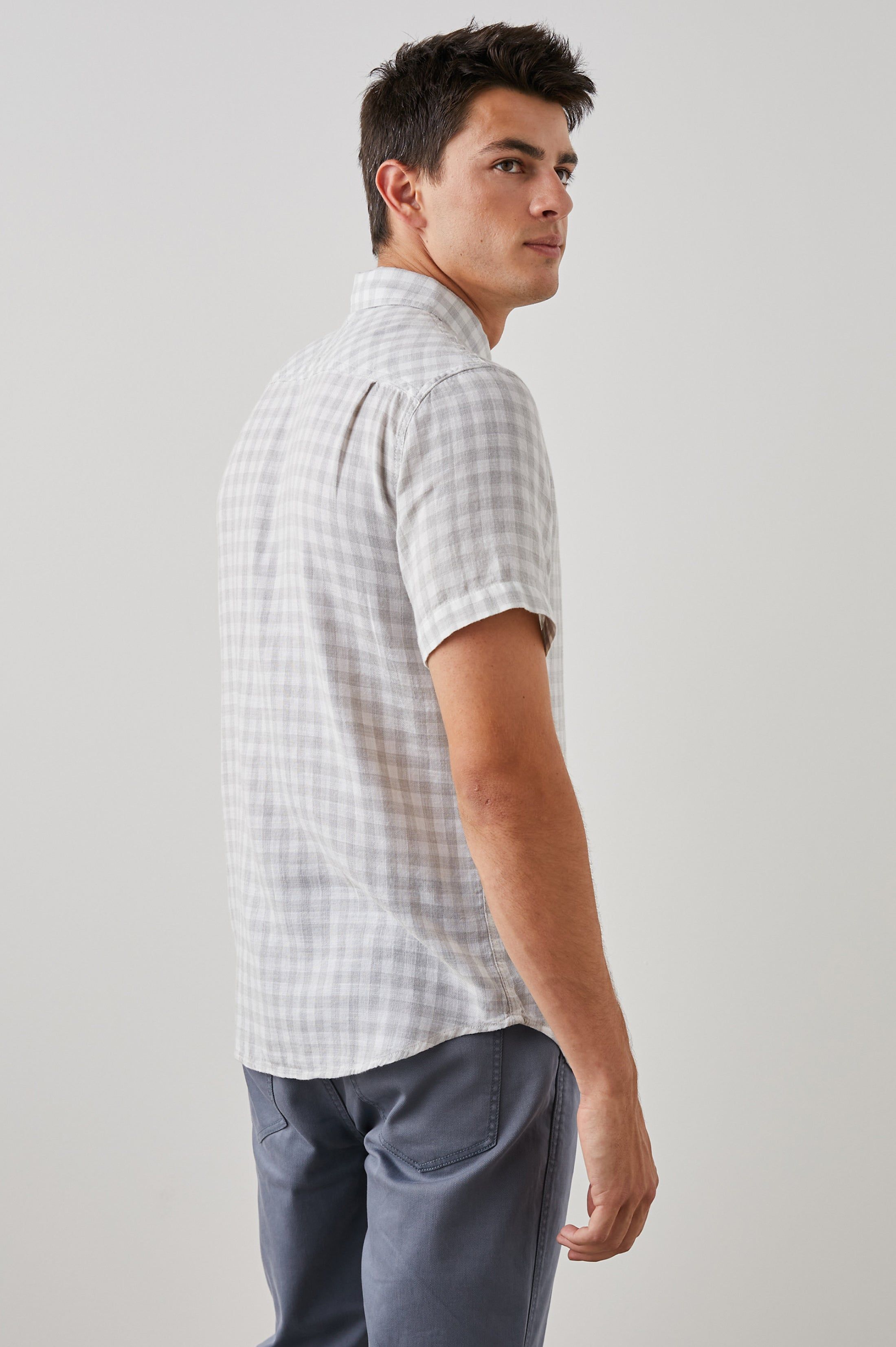 FAIRFAX SHIRT - GREY GINGHAM MELANGE sold by Rails product image thumbnail 5