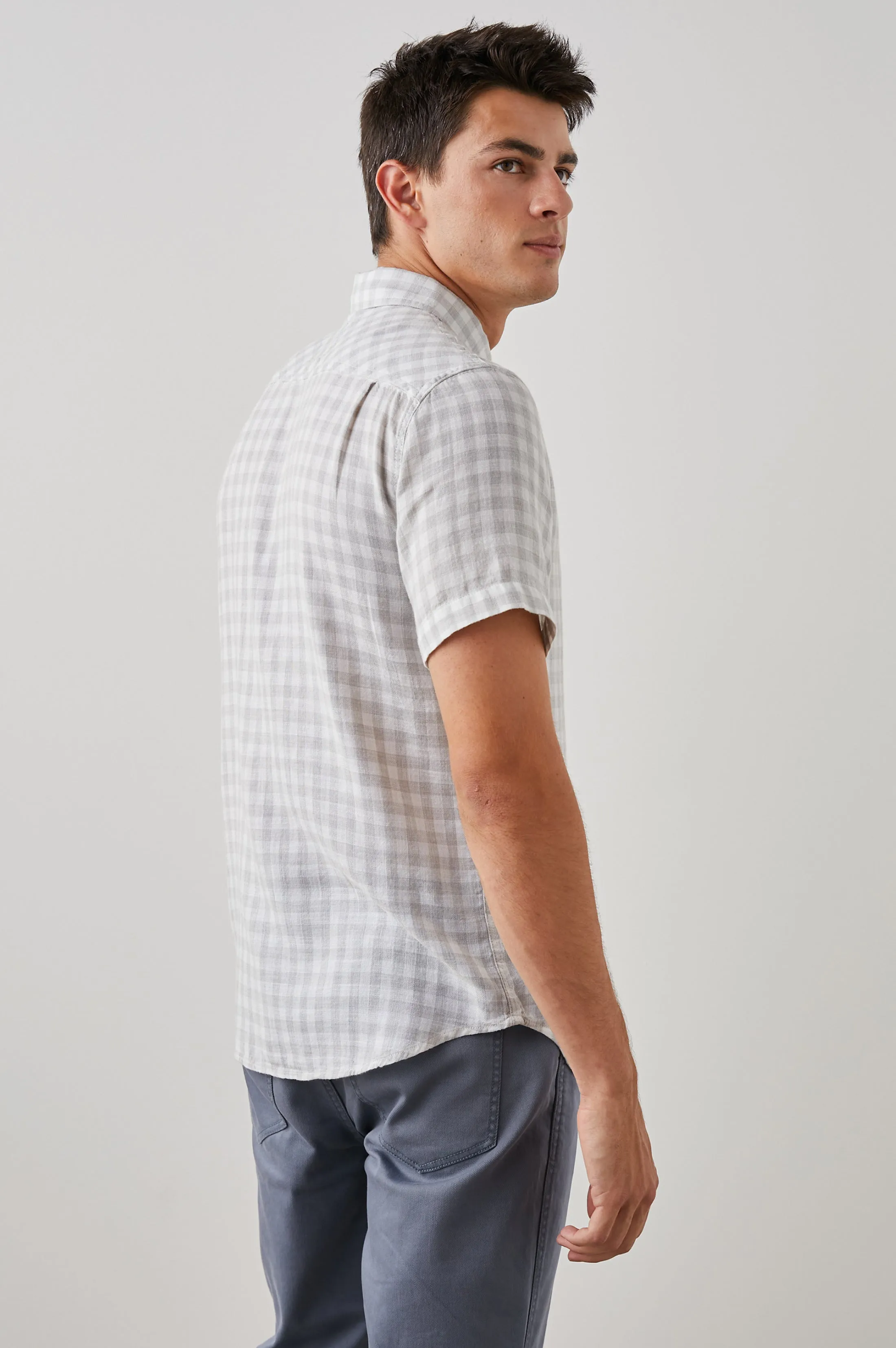 FAIRFAX SHIRT - GREY GINGHAM MELANGE sold by Rails product image thumbnail 5
