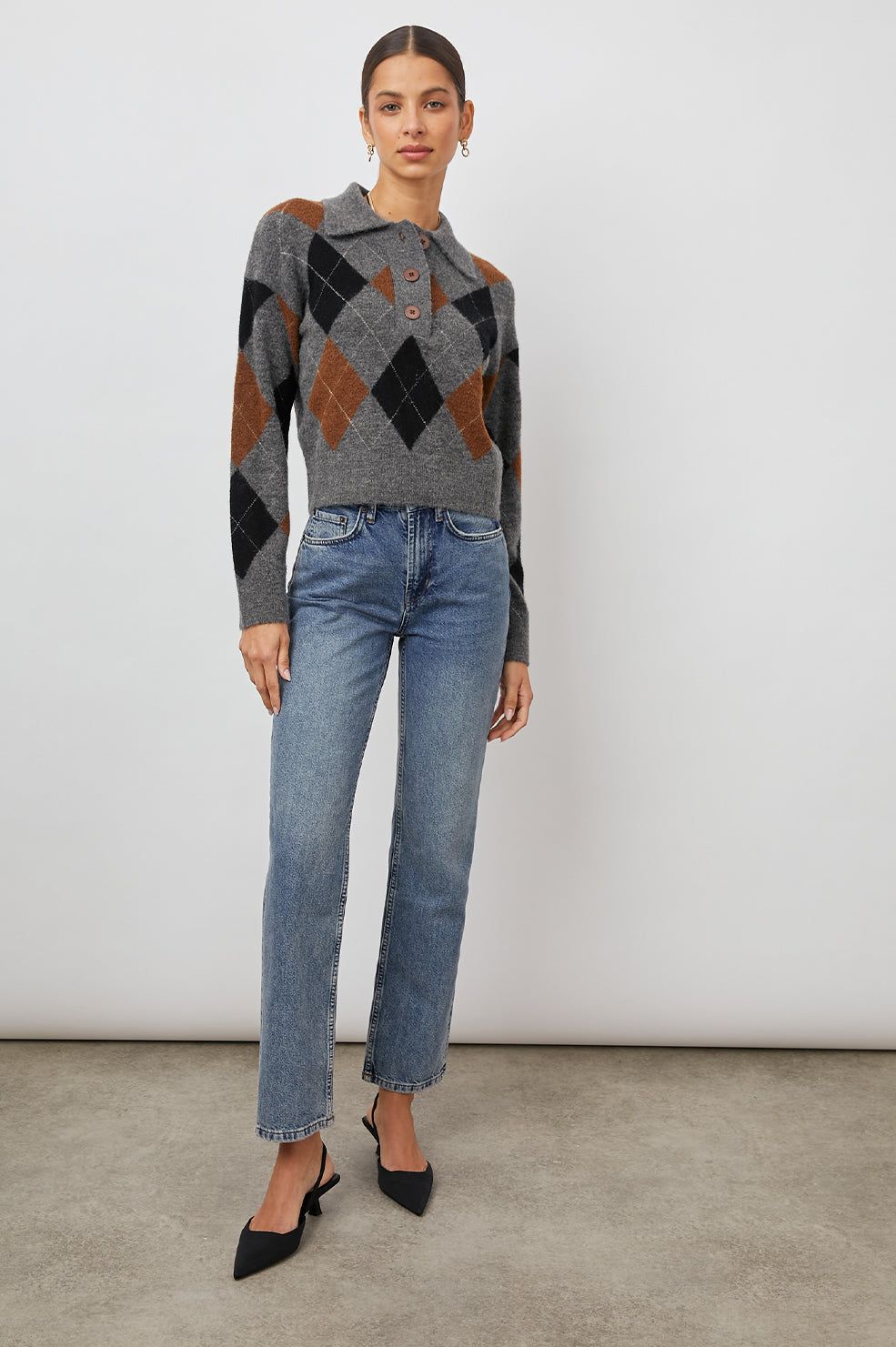 SHAE SWEATER - HEATHER TOFFEE ARGLYE sold by Rails product image thumbnail 3