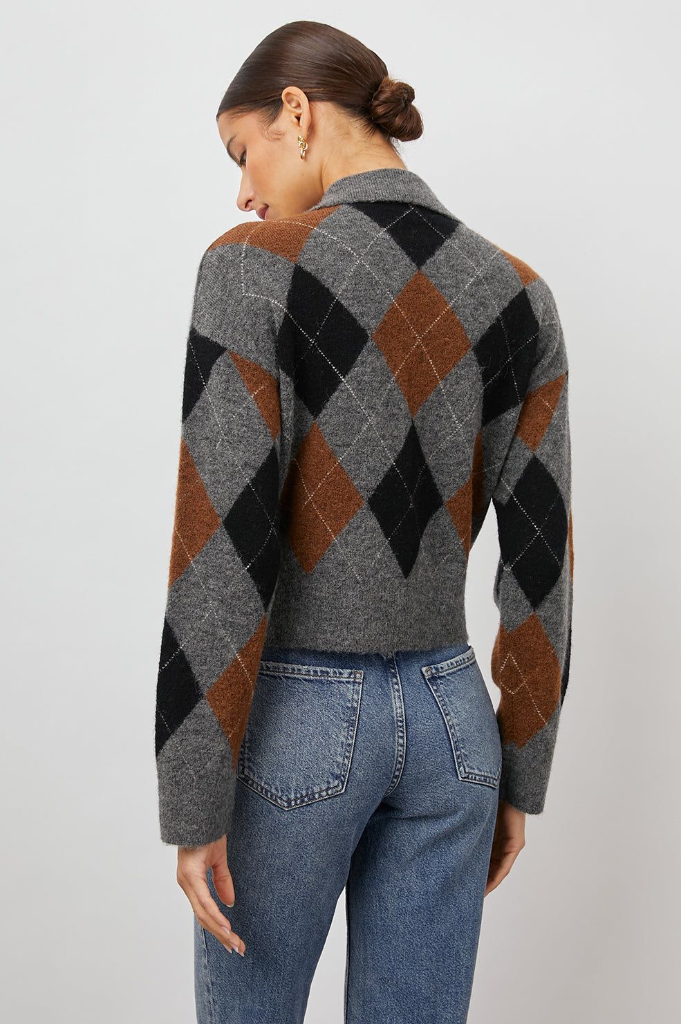 SHAE SWEATER - HEATHER TOFFEE ARGLYE sold by Rails product image thumbnail 5