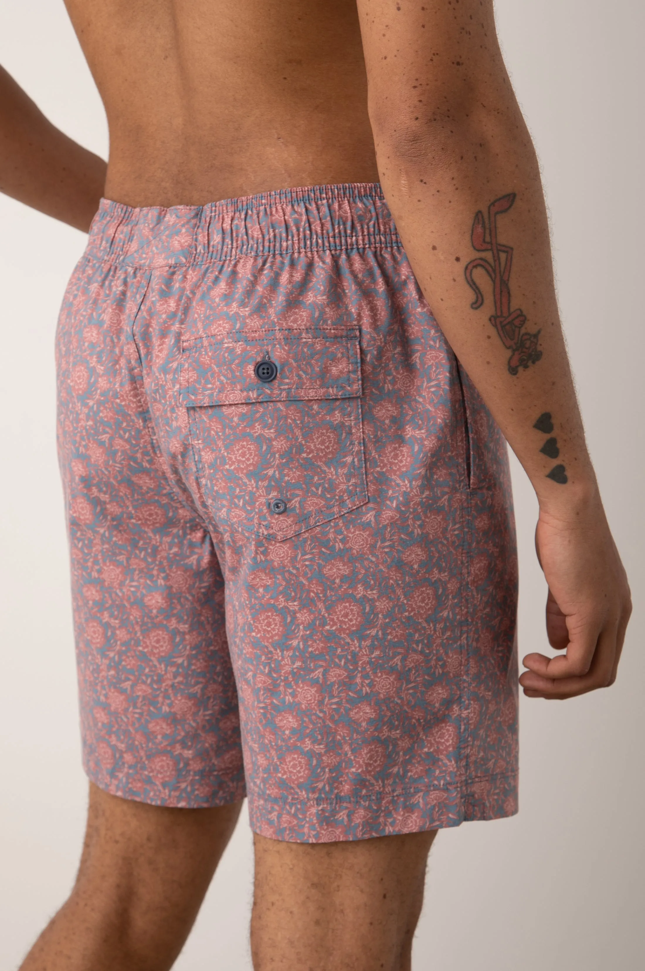 KIAN SWIM SHORT - COASTAL WOOD BLOCK ROYAL BLAZE sold by Rails product image thumbnail 4