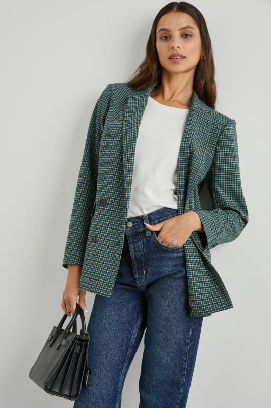 JAC BLAZER - NAVY LIME CHECK sold by Rails