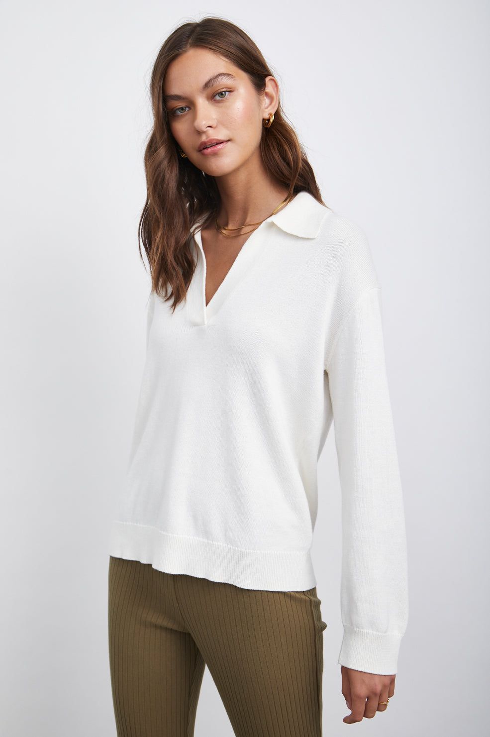 SUTTON SWEATER - WHITE sold by Rails