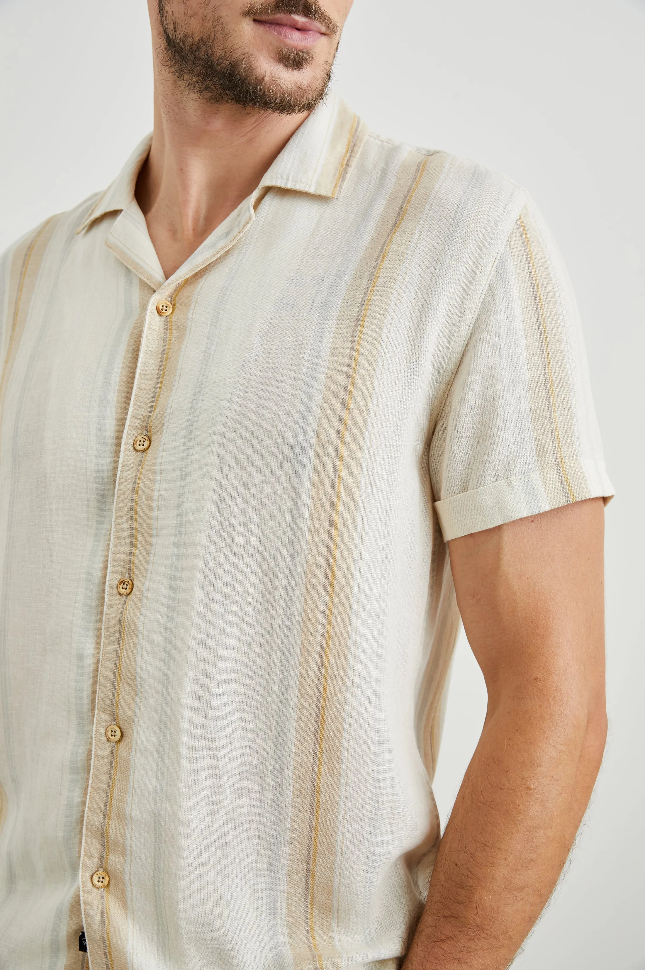 AMALFI SHIRT - FARRO DOVE STRIPE sold by Rails product image thumbnail 2