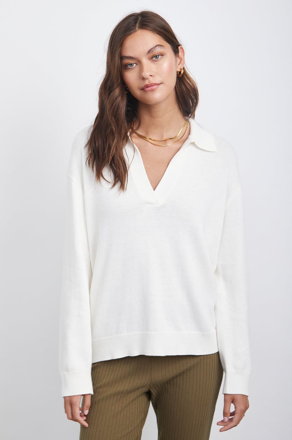SUTTON SWEATER - WHITE sold by Rails product image thumbnail 4