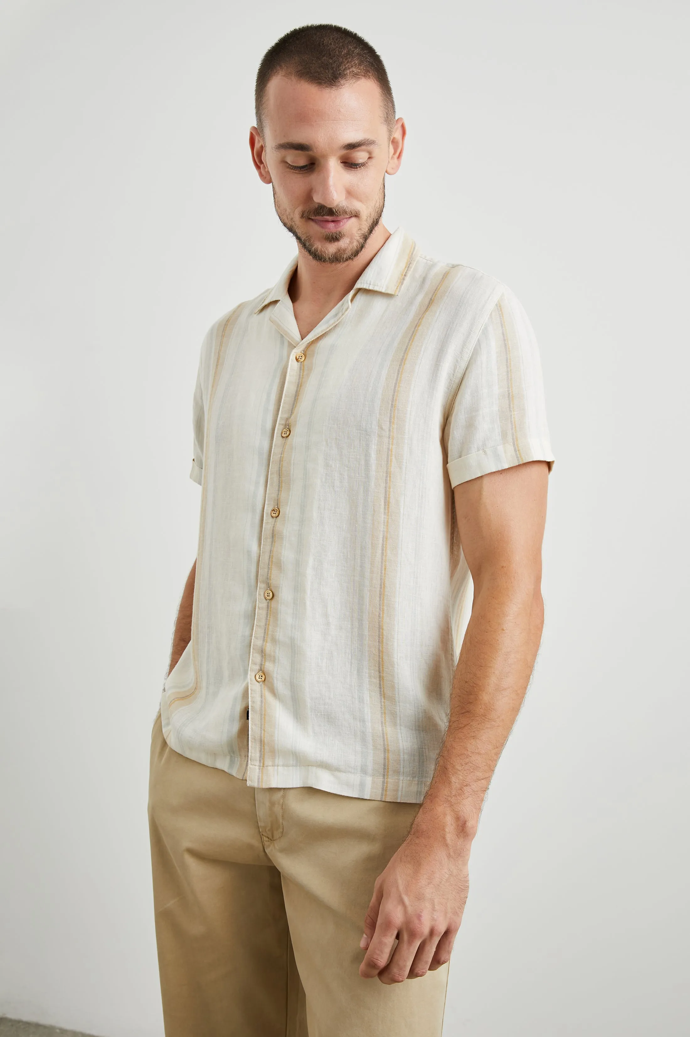 AMALFI SHIRT - FARRO DOVE STRIPE sold by Rails product image thumbnail 3