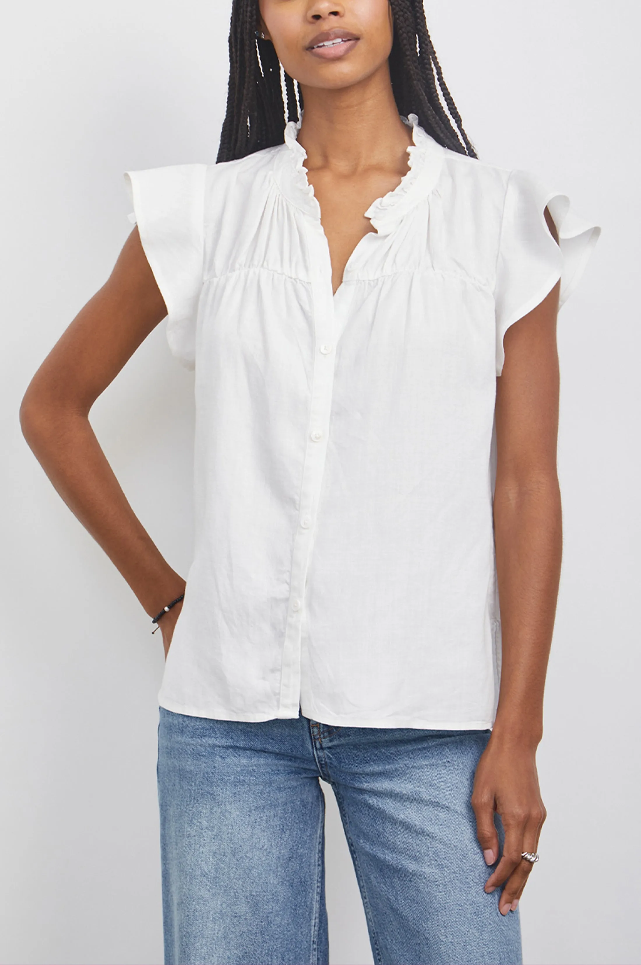 RUTHIE TOP - WHITE sold by Rails