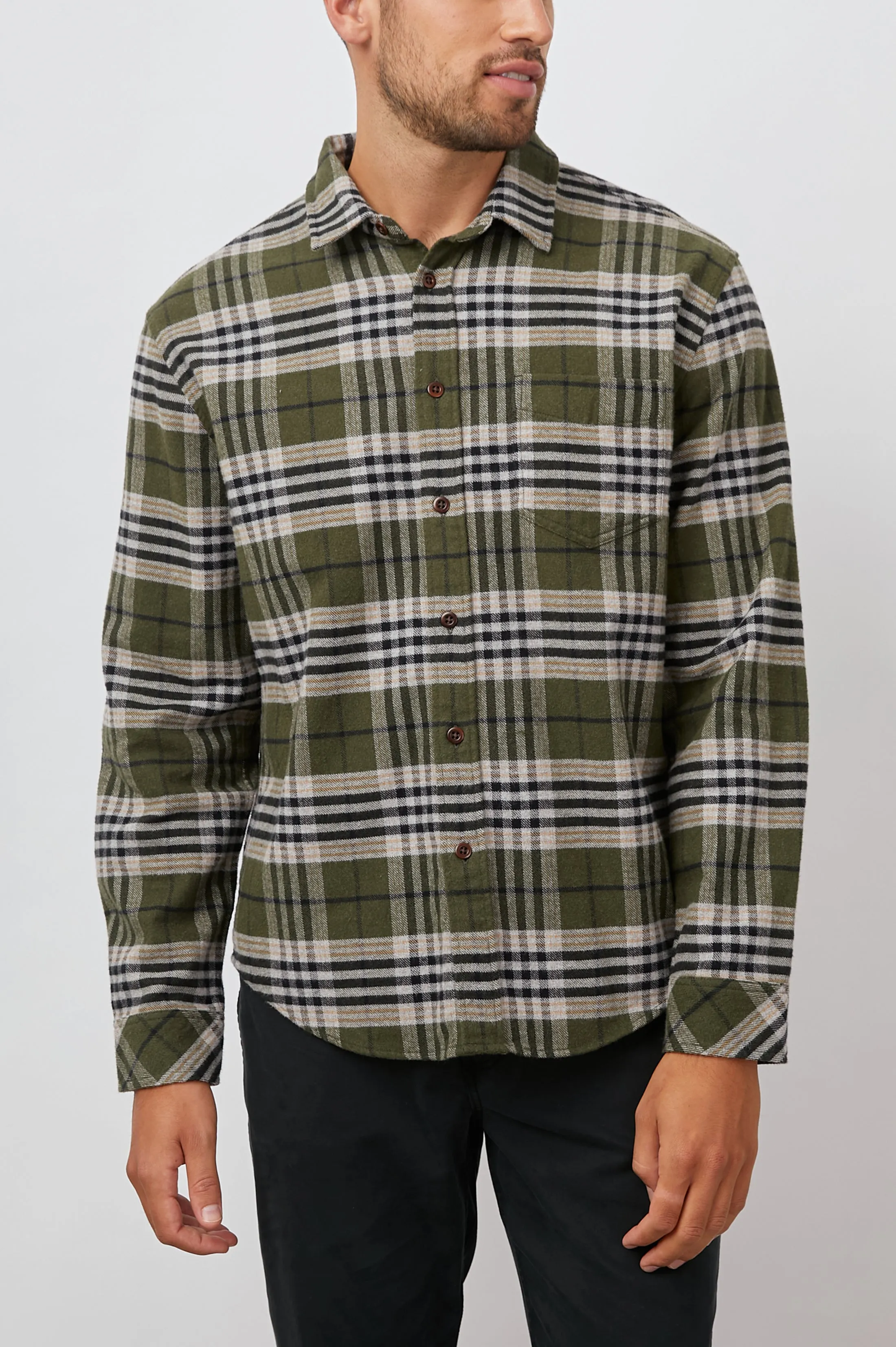 FORREST SHIRT - TAMARIND OLIVE GLEN sold by Rails