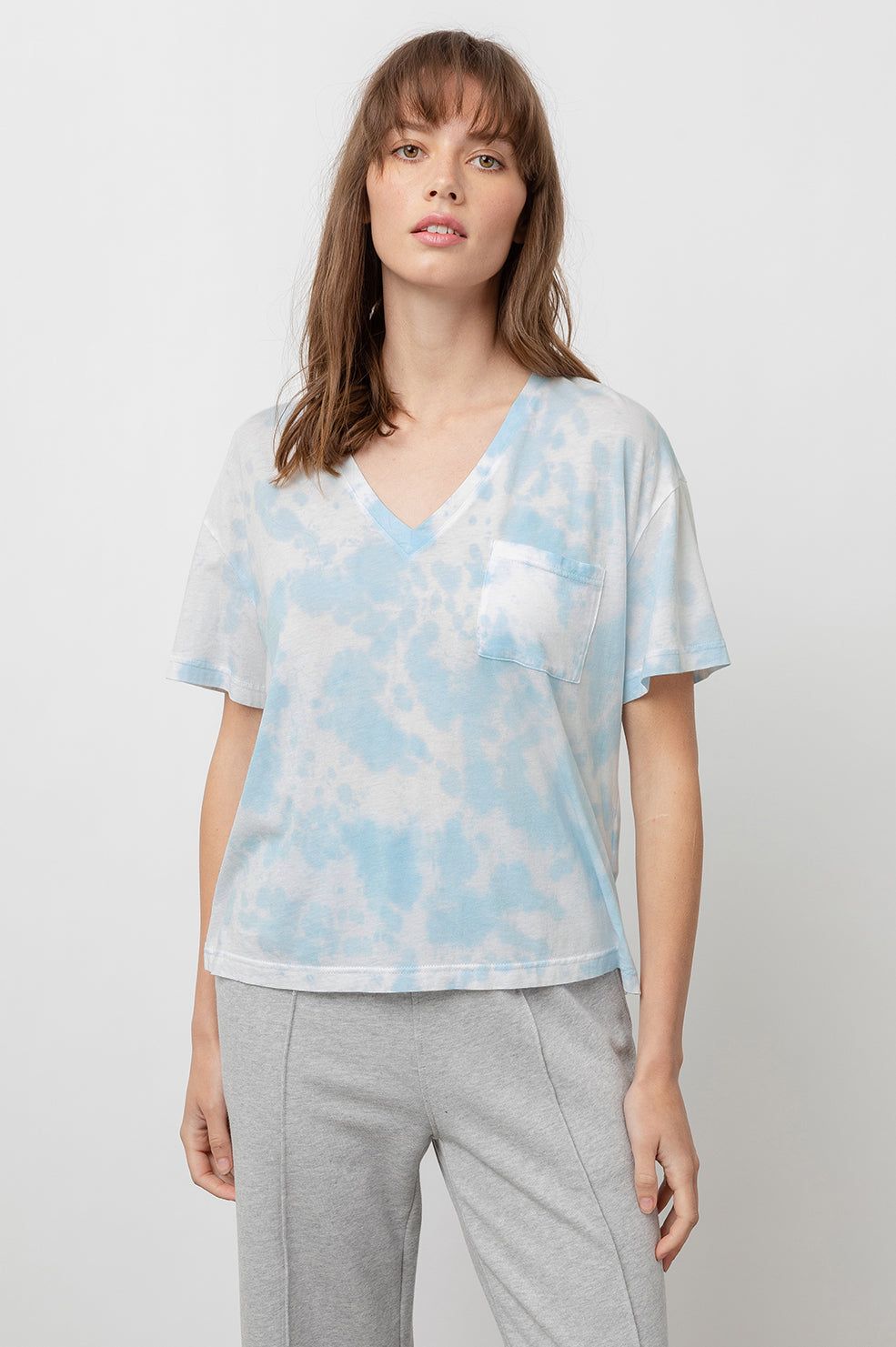 THE POCKET V T-SHIRT - LIGHT BLUE TIE DYE sold by Rails product image thumbnail 3