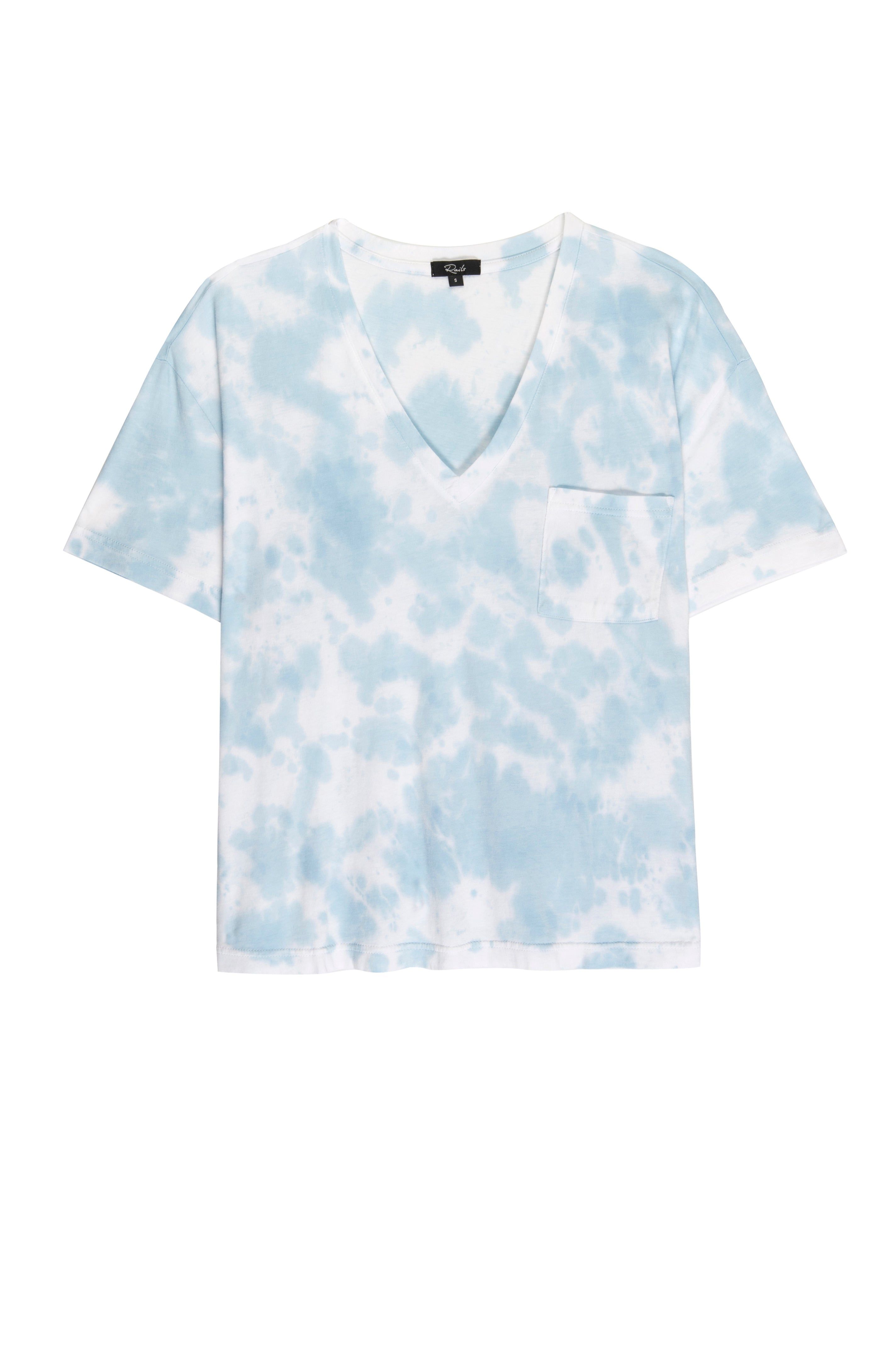 THE POCKET V T-SHIRT - LIGHT BLUE TIE DYE sold by Rails product image thumbnail 6